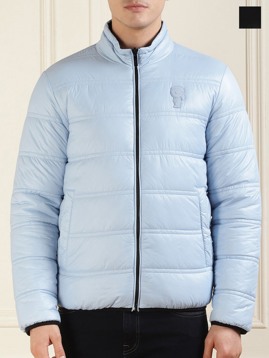 

Karl Lagerfeld Men Longline Puffer Jacket, Blue