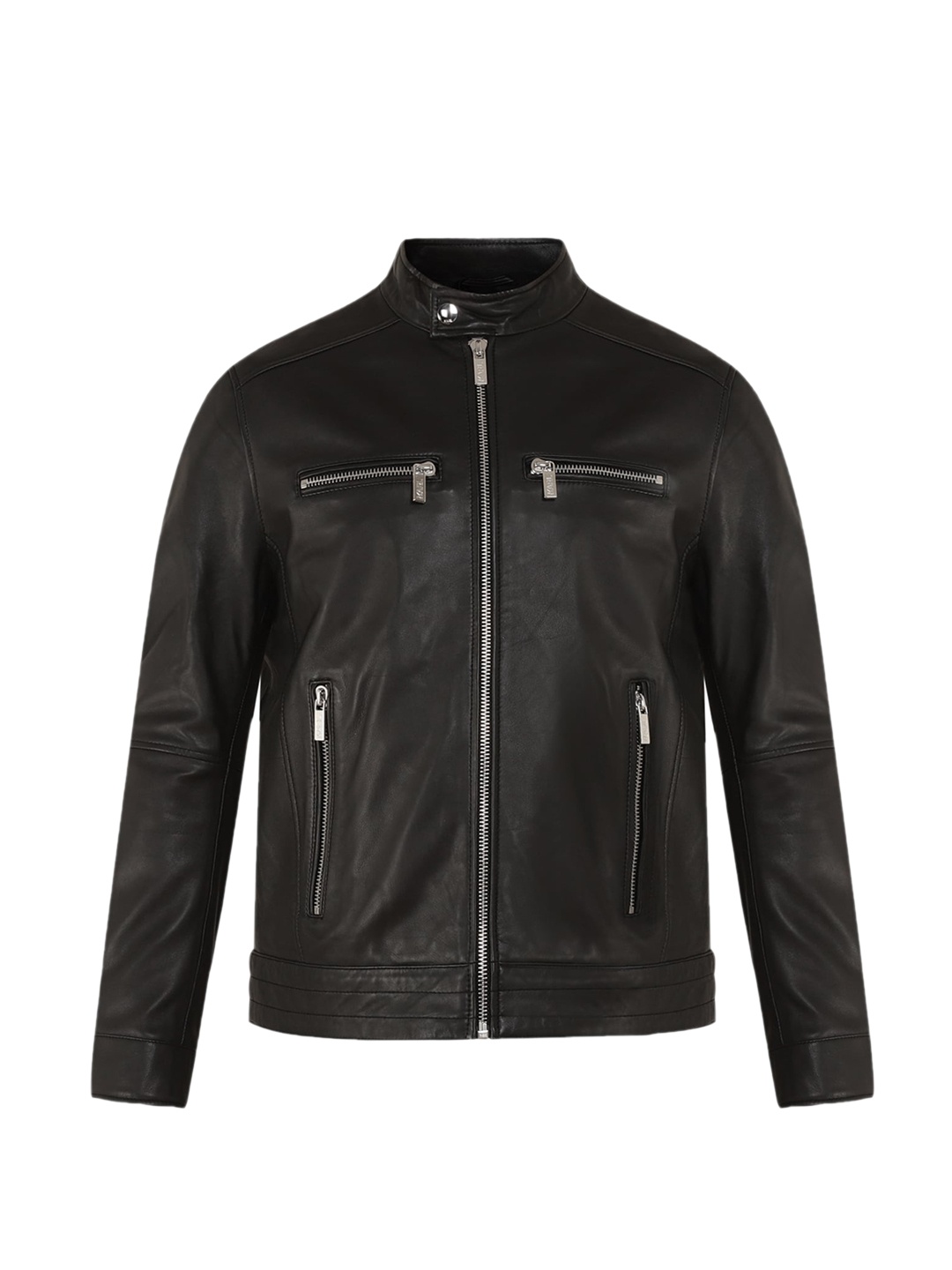 

Karl Lagerfeld Leather Biker Jacket, Black