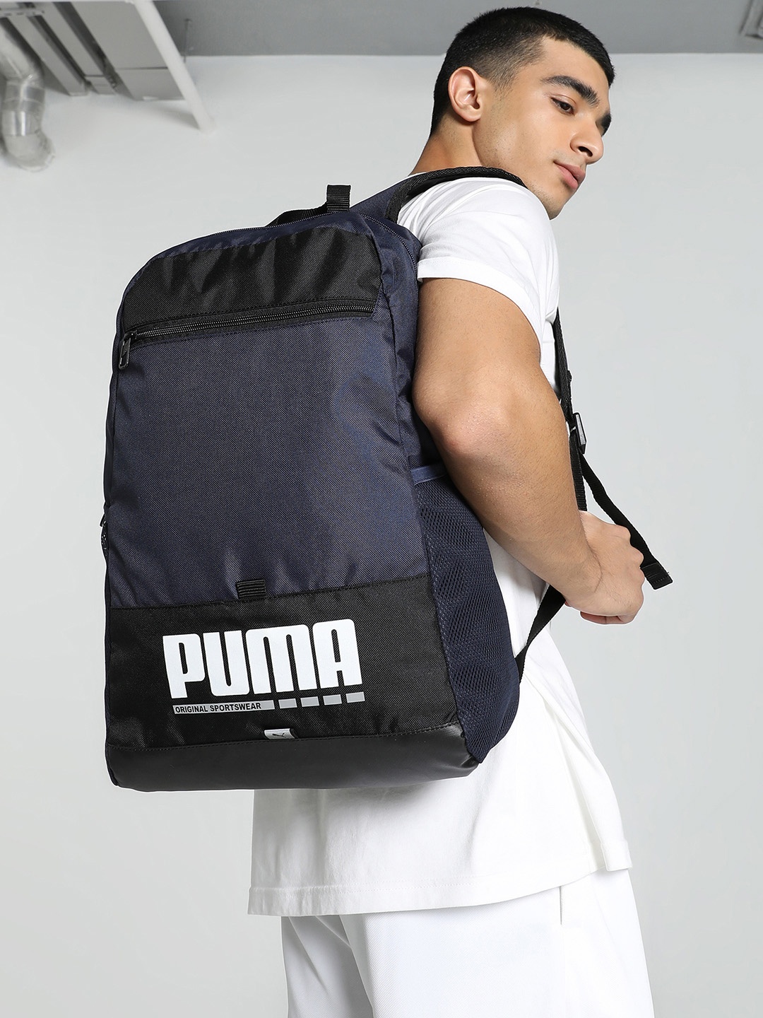 

Puma Unisex Brand Logo Printed Plus Backpack, Navy blue