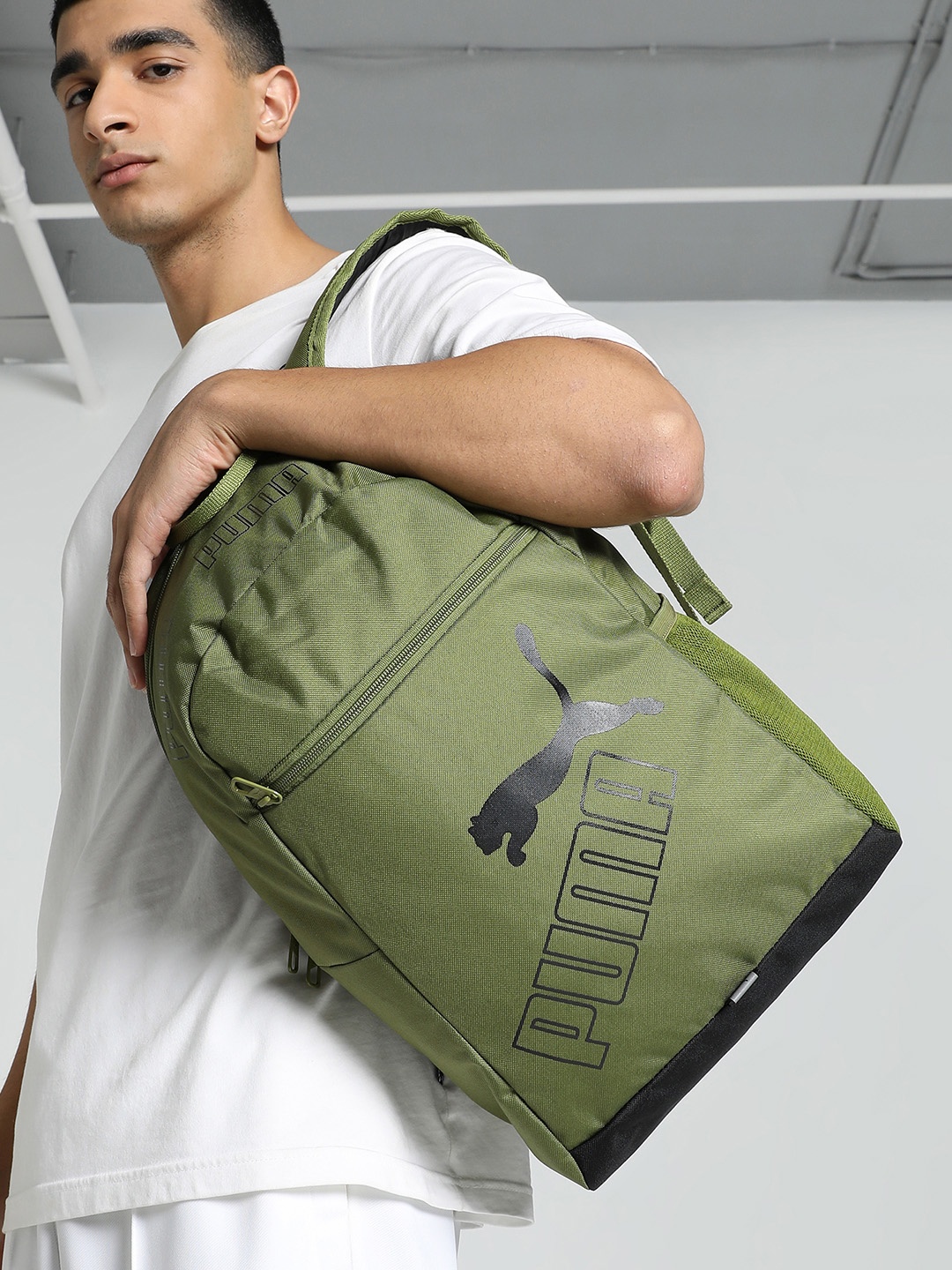 

Puma Unisex Brand Logo Printed Phase Backpack II, Olive