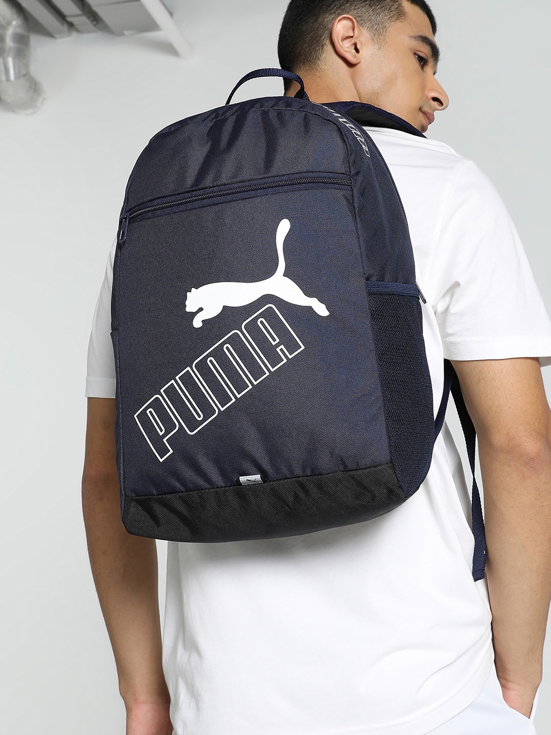 

Puma Unisex Brand Logo Printed Backpack, Navy blue