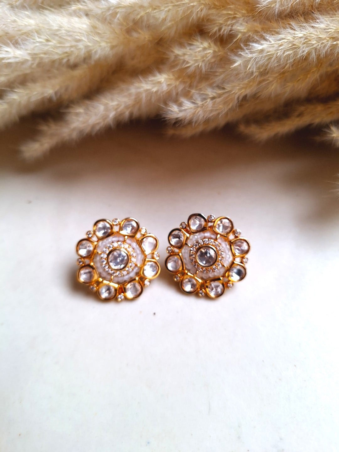 

XAGO Gold-Plated Floral Shaped Studs Earrings