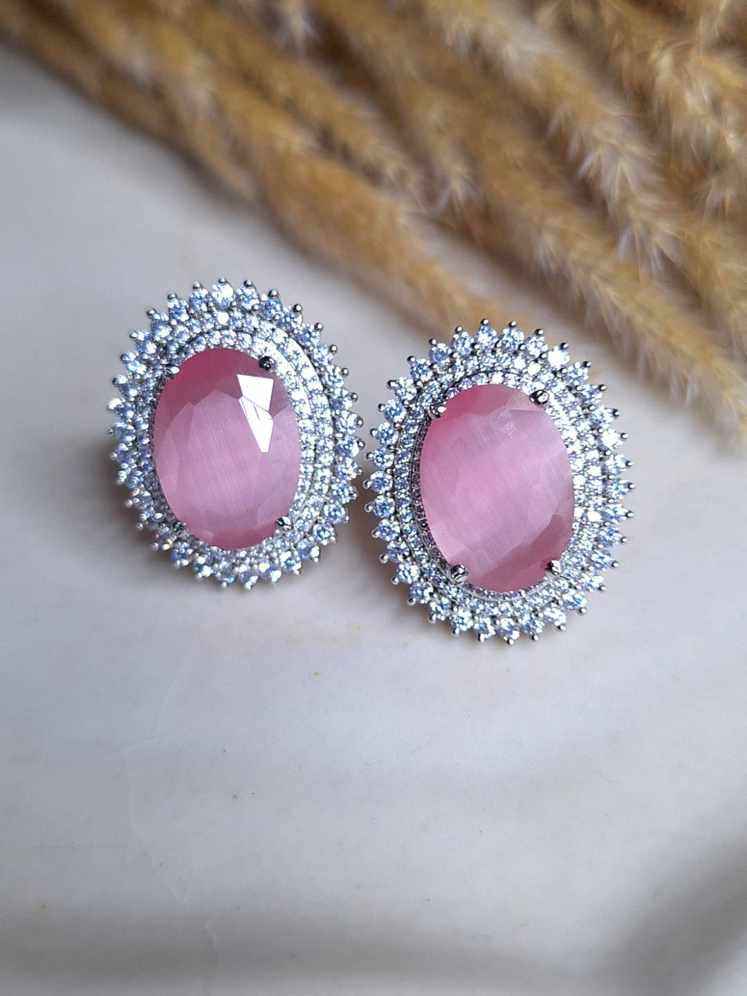 

XAGO Silver-Plated Cubic Zirconia Studded Studs Earrings