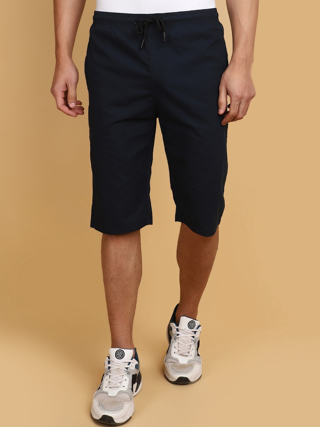 

V-Mart Men Mid-Rise Cotton Shorts, Blue