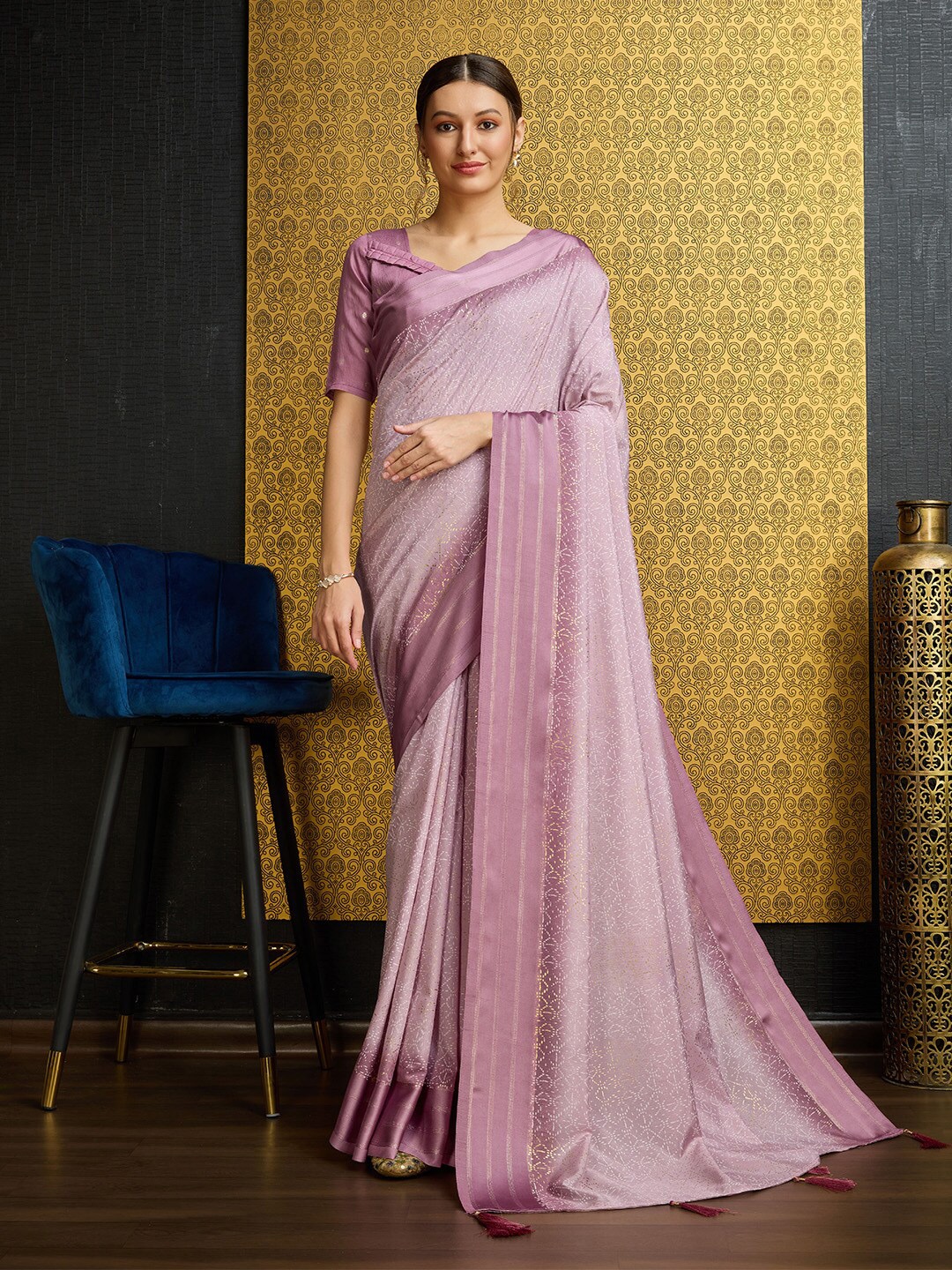 

Ishin Striped Saree, Lavender