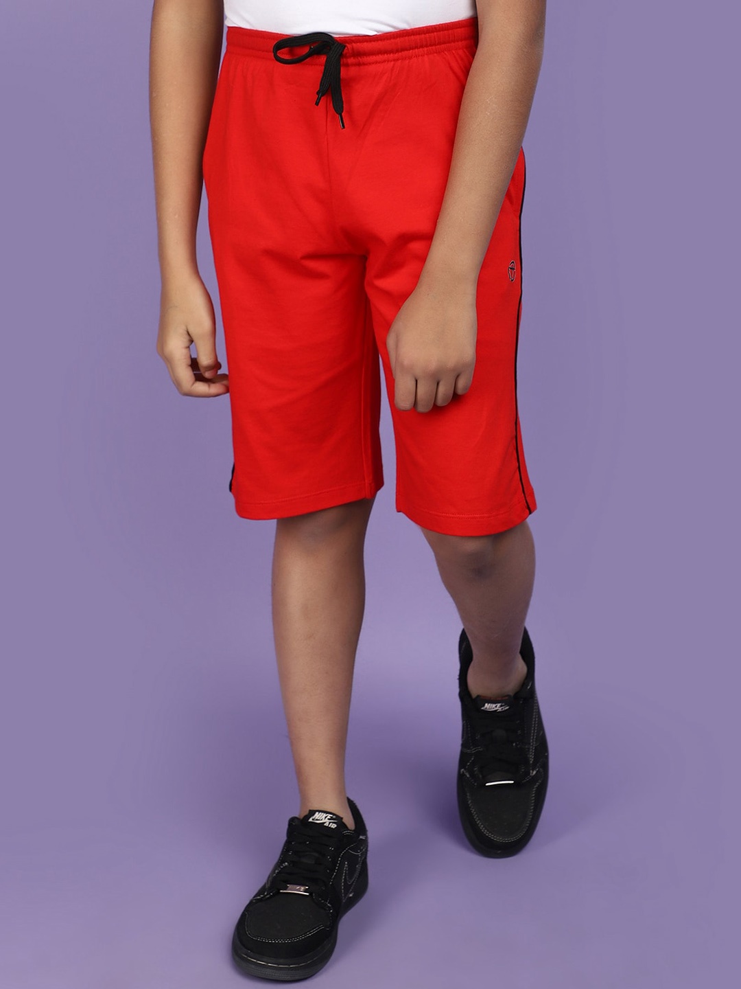 

V-Mart Boys Mid-Rise Cotton Shorts, Red