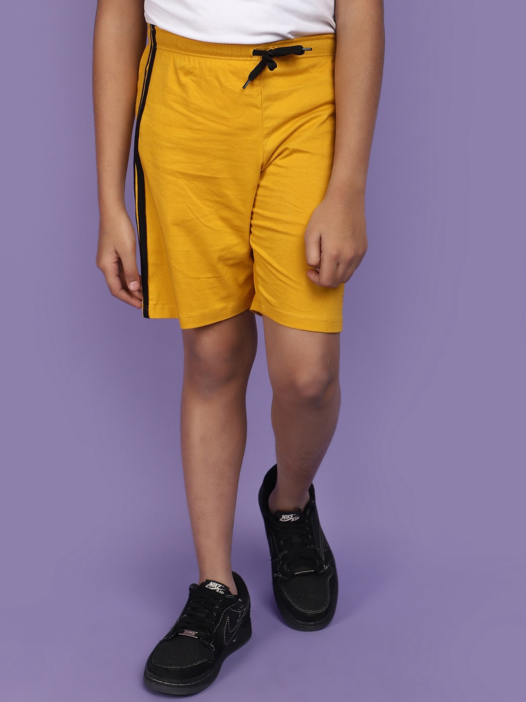 

V-Mart Boys Mid-Rise Cotton Shorts, Gold