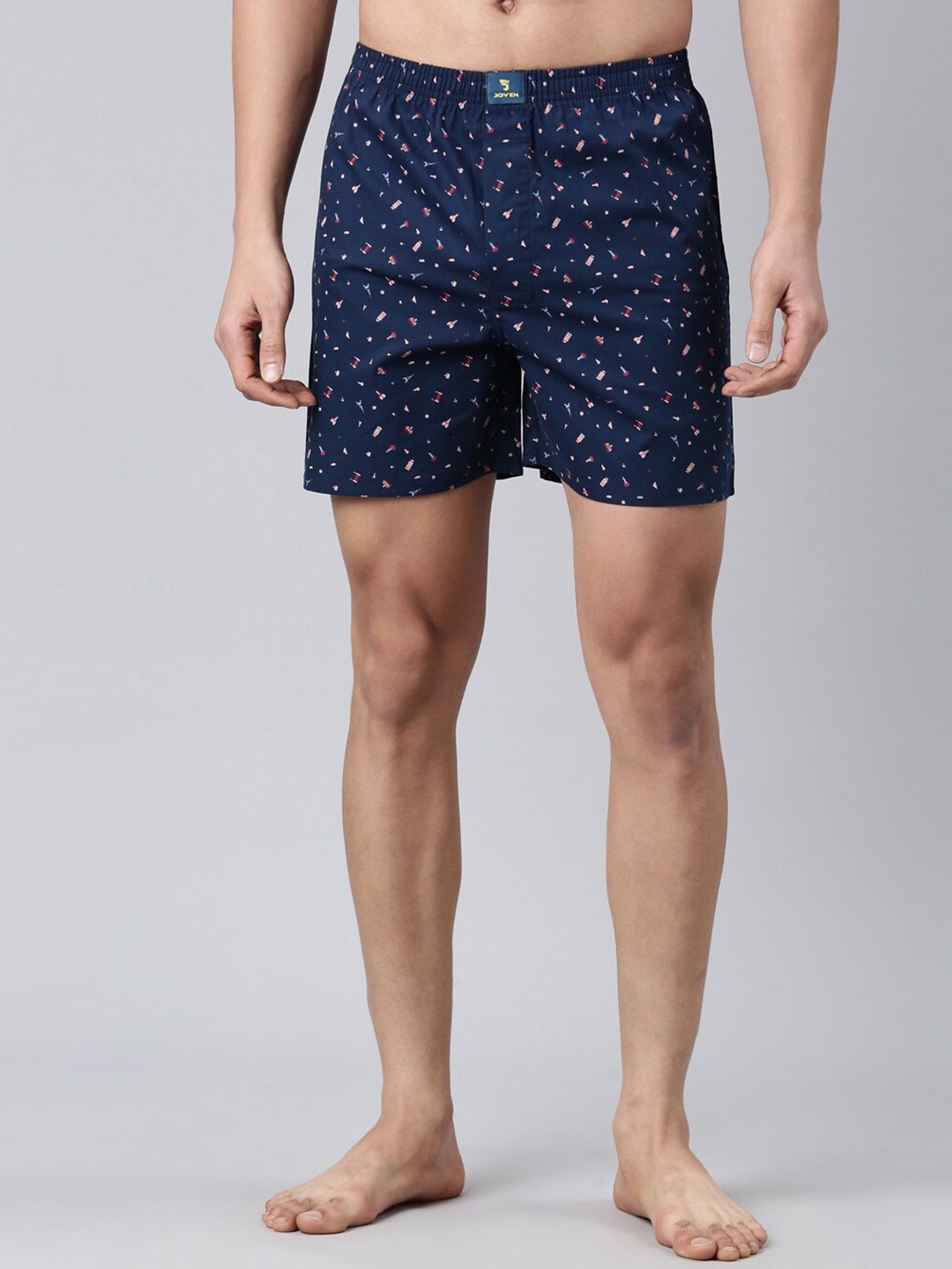 

Joven Pure Cotton Printed Boxers JB1P-NP, Navy blue