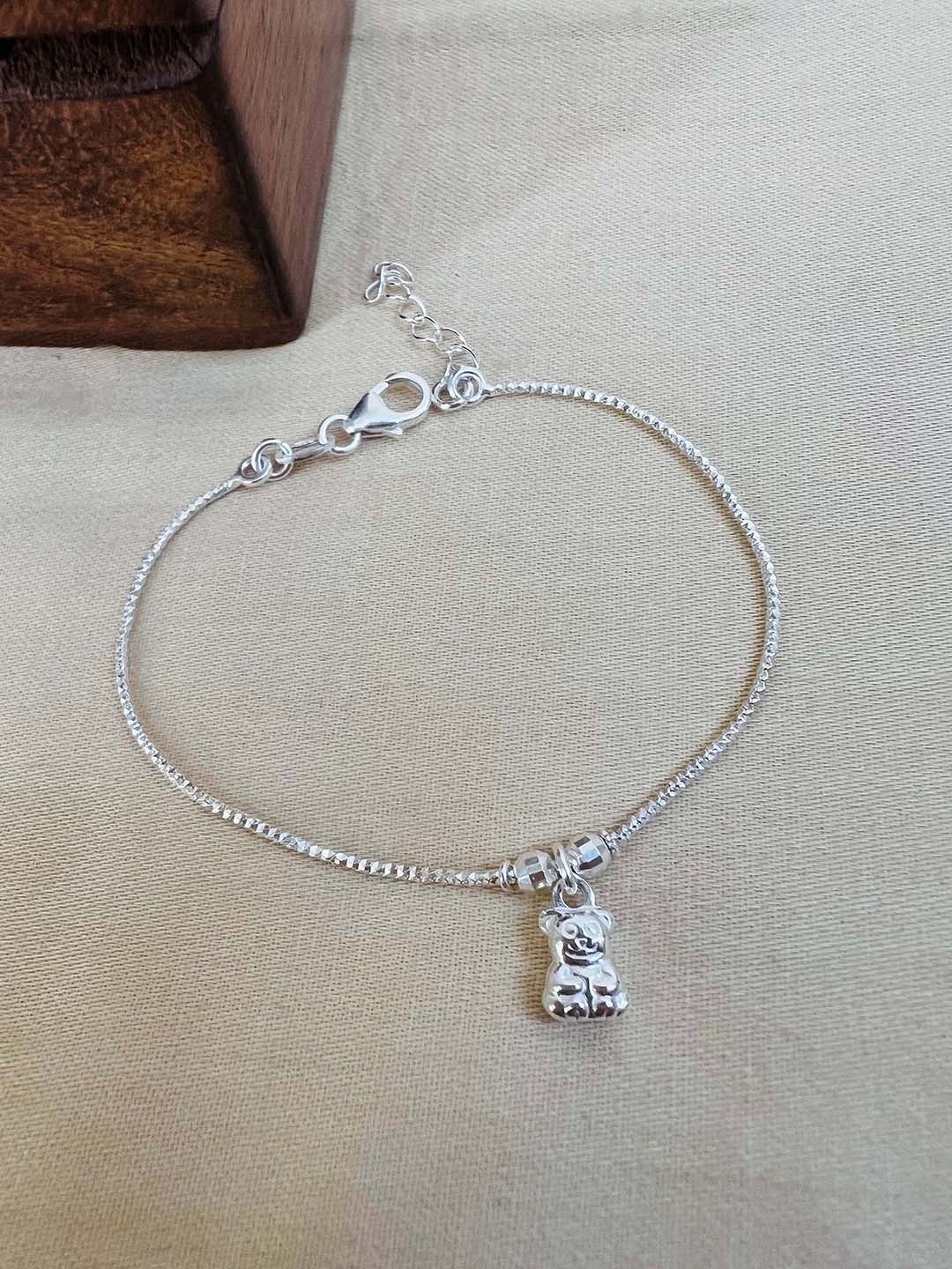 

Arte Jewels Infants 925 Sterling Silver Infants Bracelet with Teddy Charm