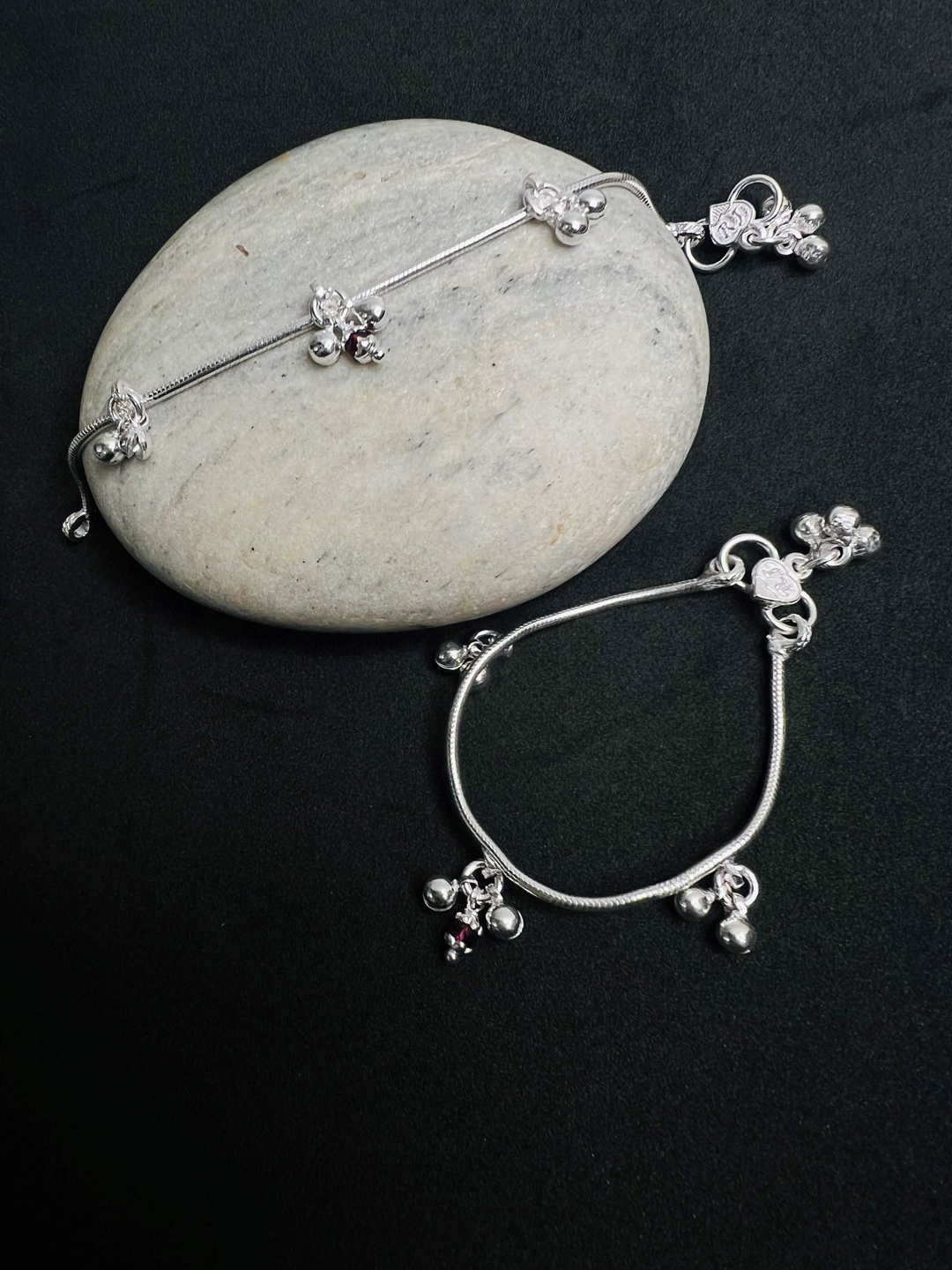 

Arte Jewels Set Of 2 925 Sterling Silver Ghungroo Anklet