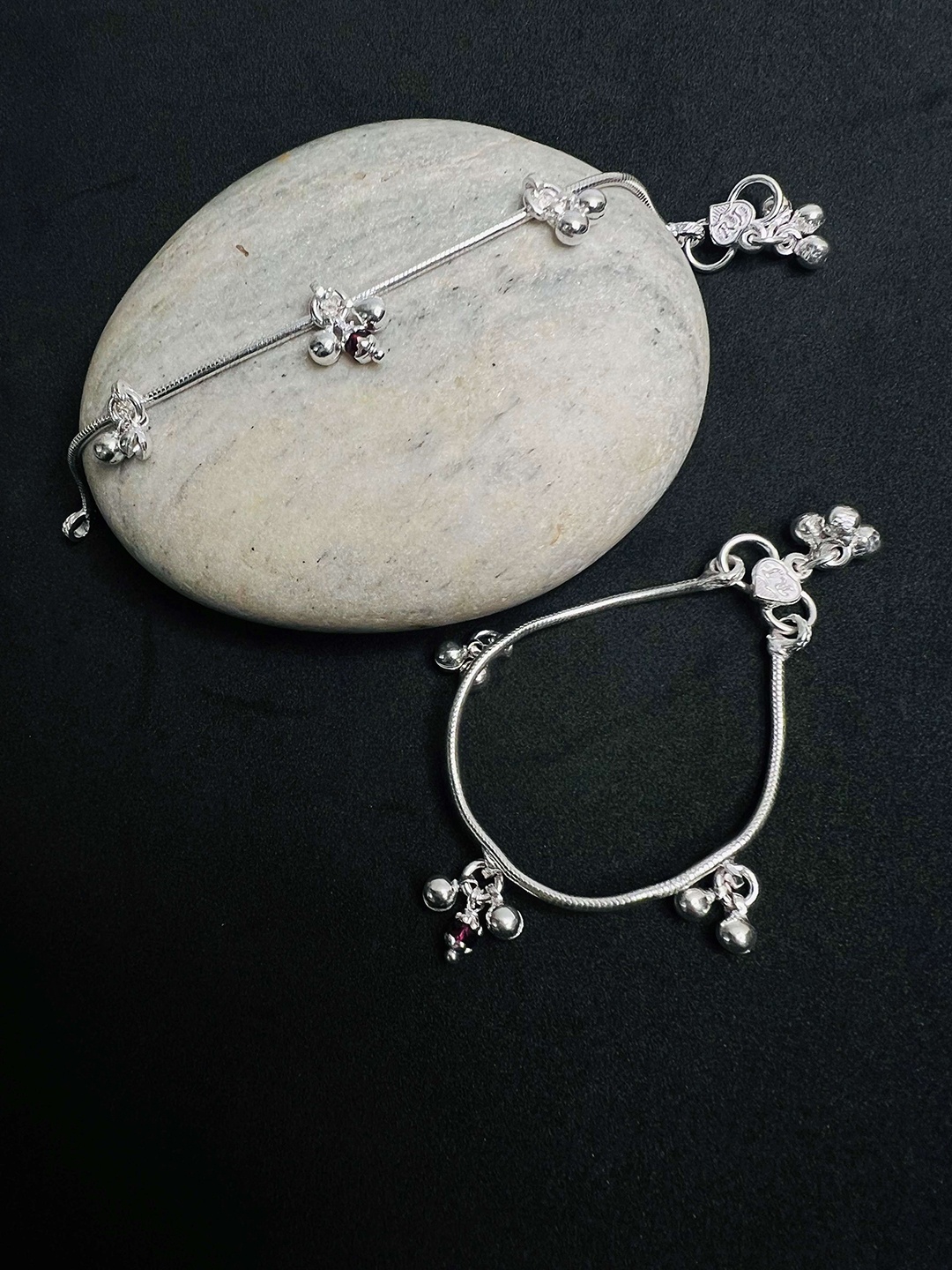 

Arte Jewels Infants Girls Set Of 2 92.5 silver Anklet