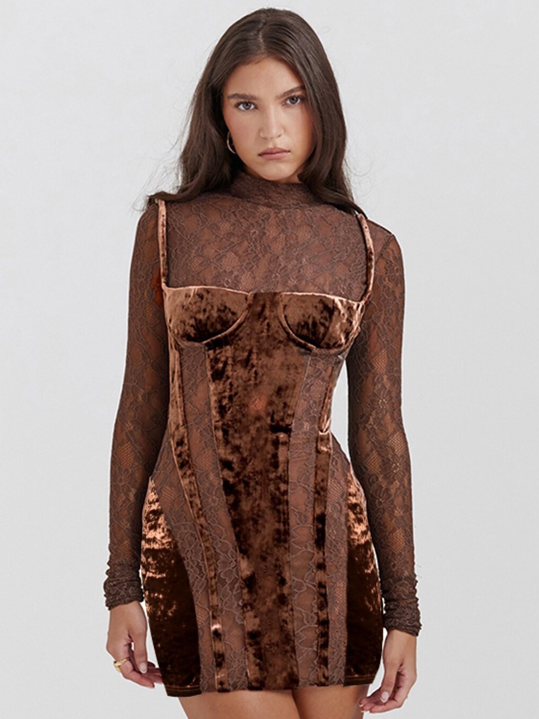 

Stylecast X KPOP Brown Animal Print Bodycon Mini Dress