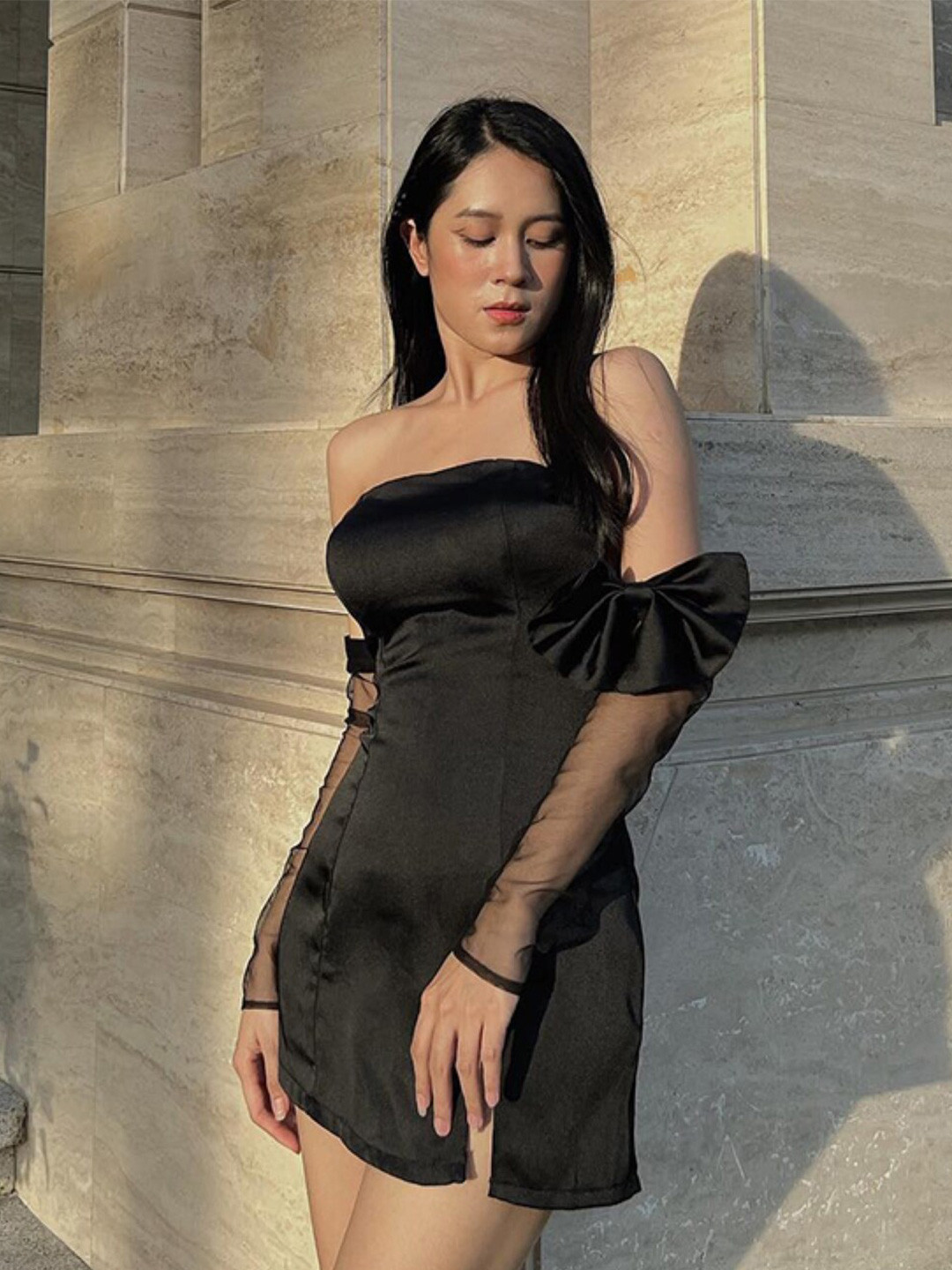 

Stylecast X KPOP Off-Shoulder Sheath Dress, Black