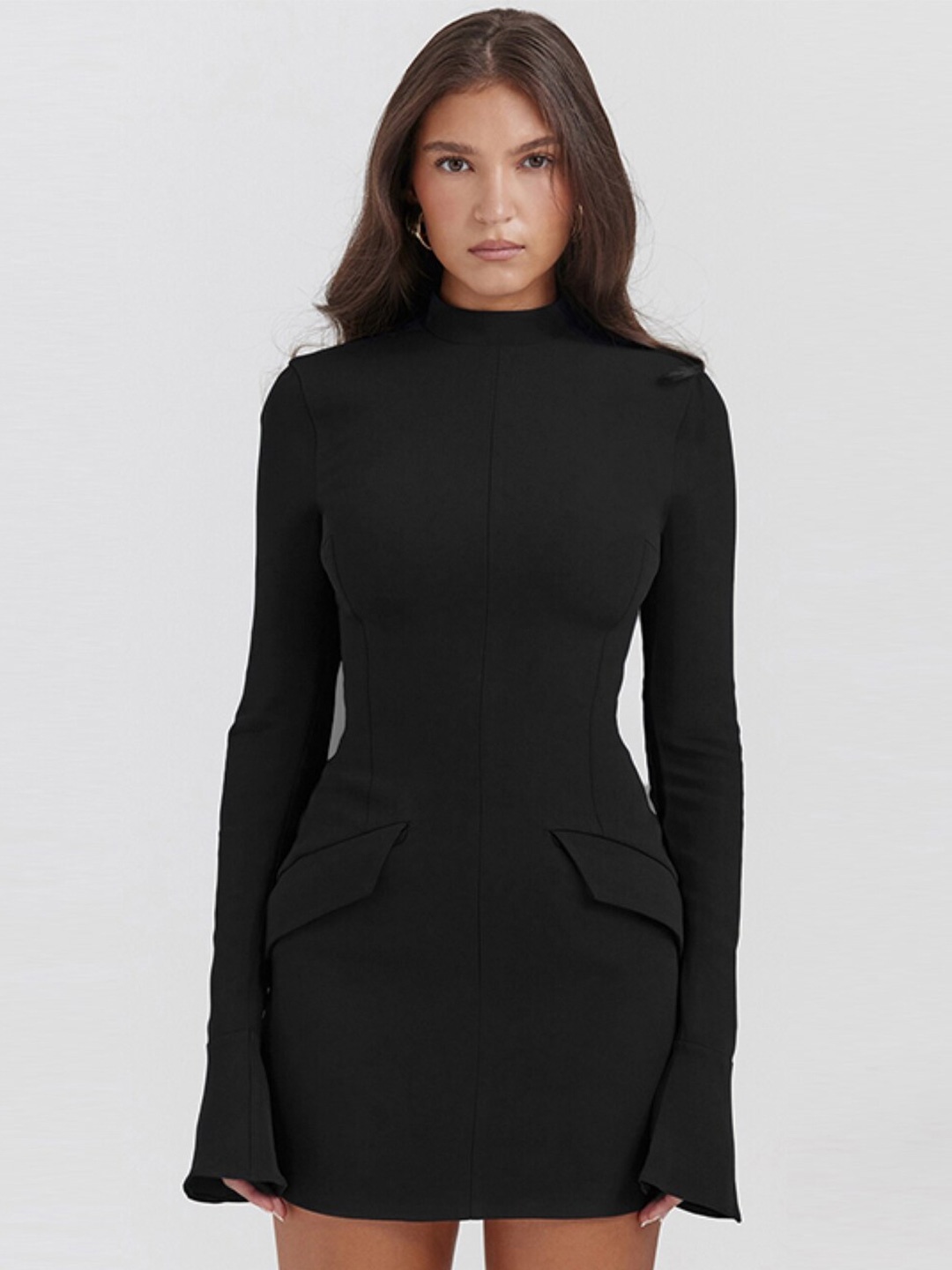 

Stylecast X KPOP High Neck Sheath Mini Dress, Black