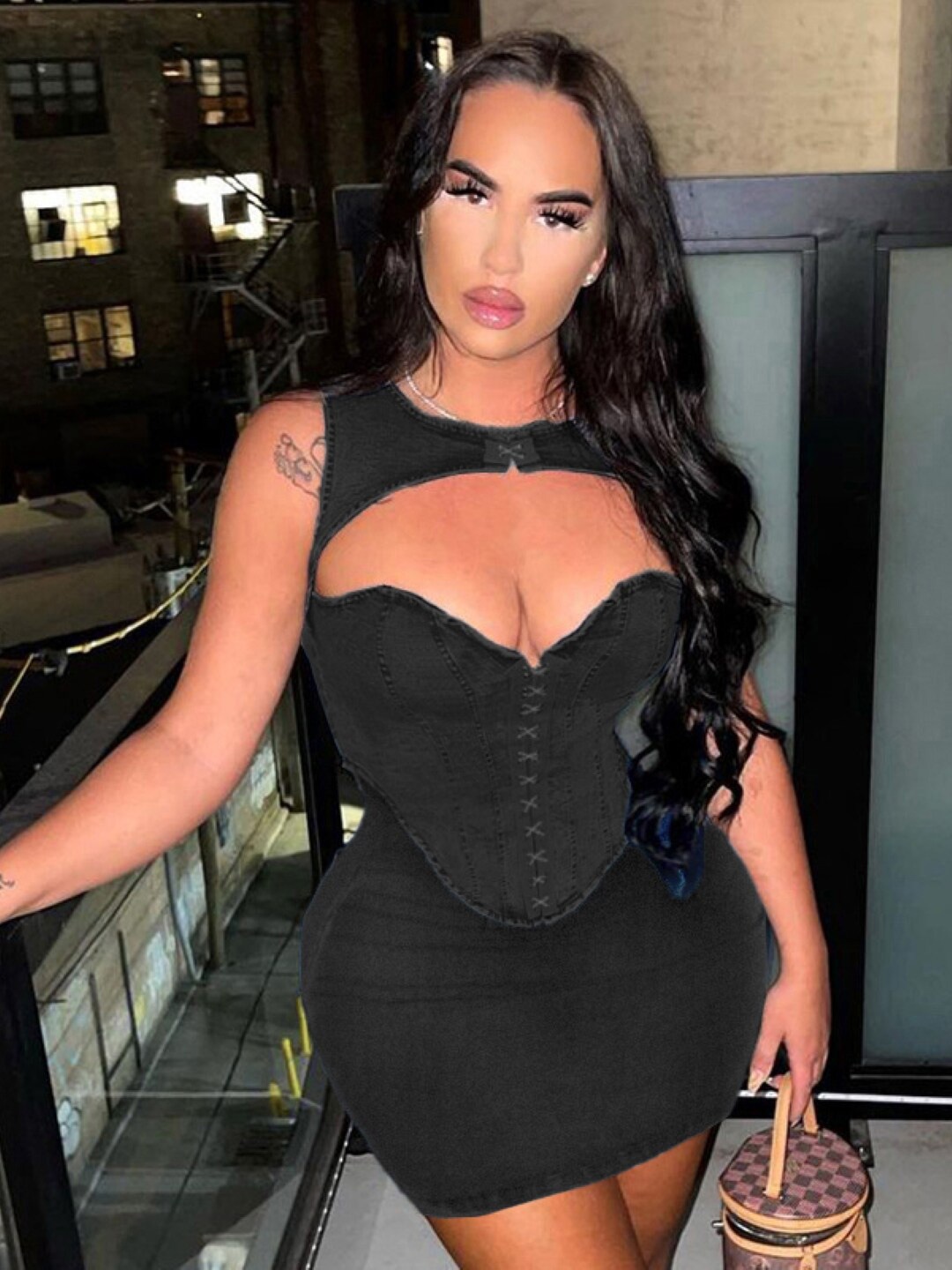 

Stylecast X KPOP Round Neck Bodycon Dress, Black