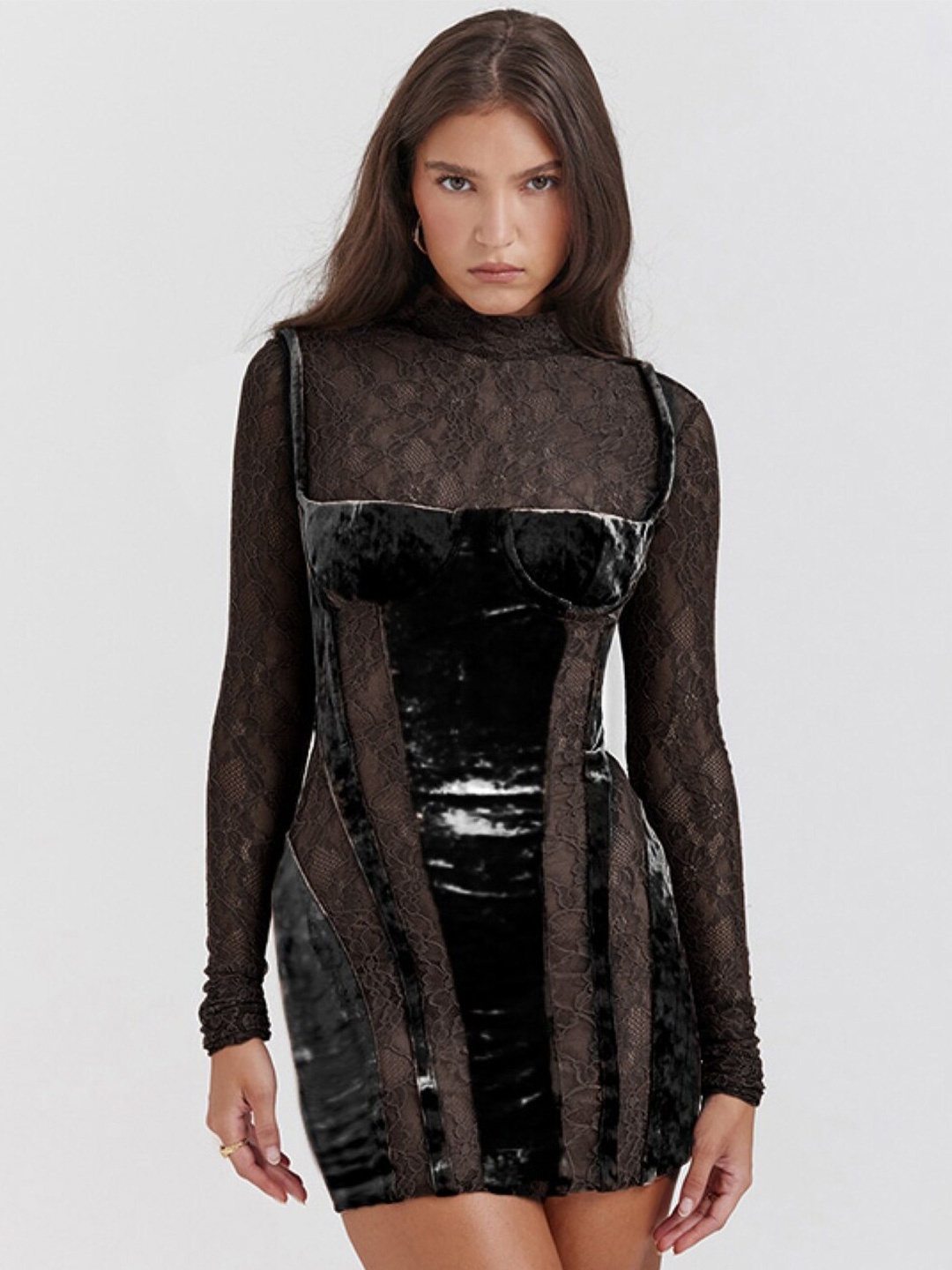 

Stylecast X KPOP Black High Neck Bodycon Mini Dress