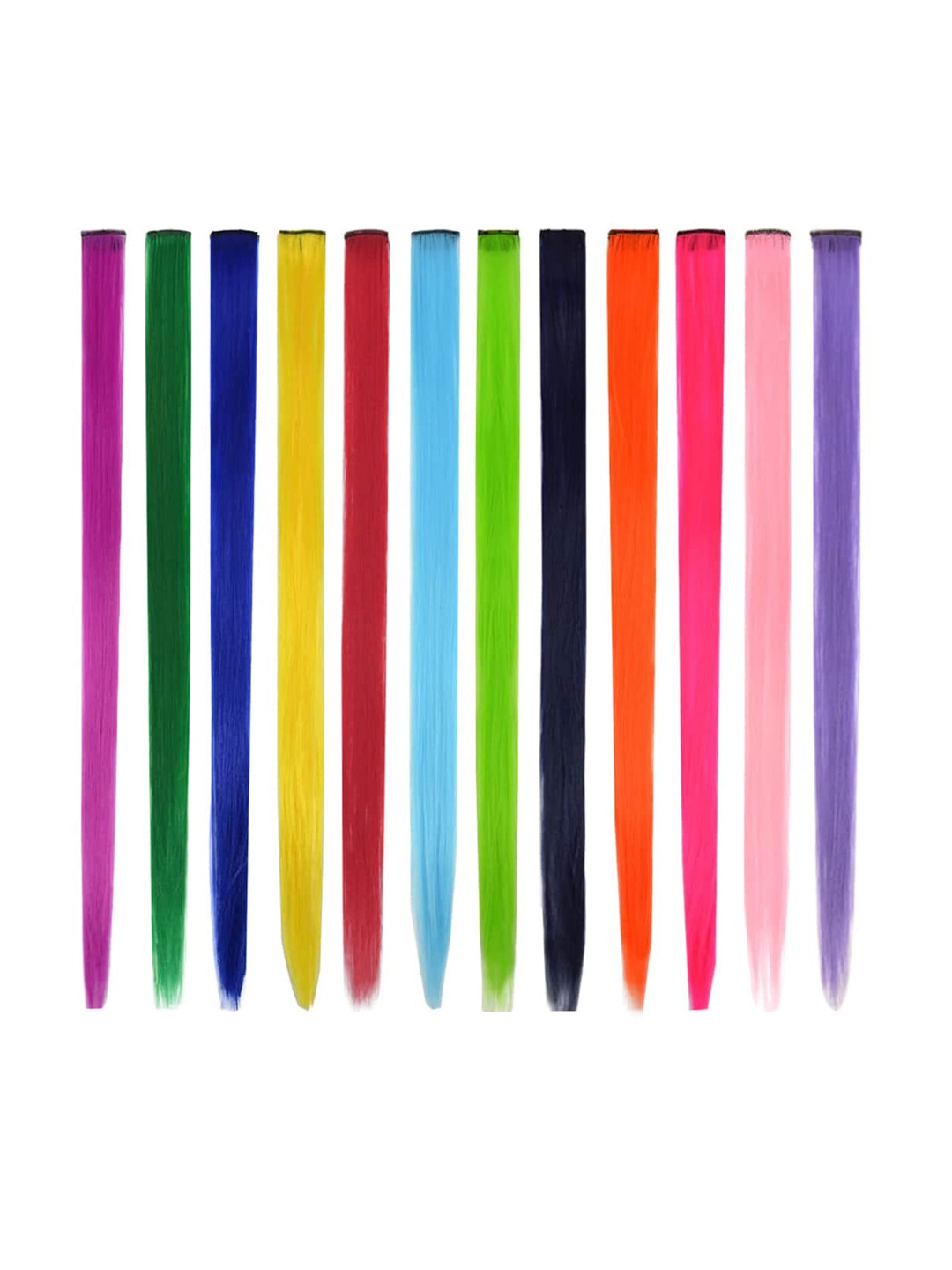 

VAGHBHATT 12-Pcs Clip In Colored Hair Extension, Multi