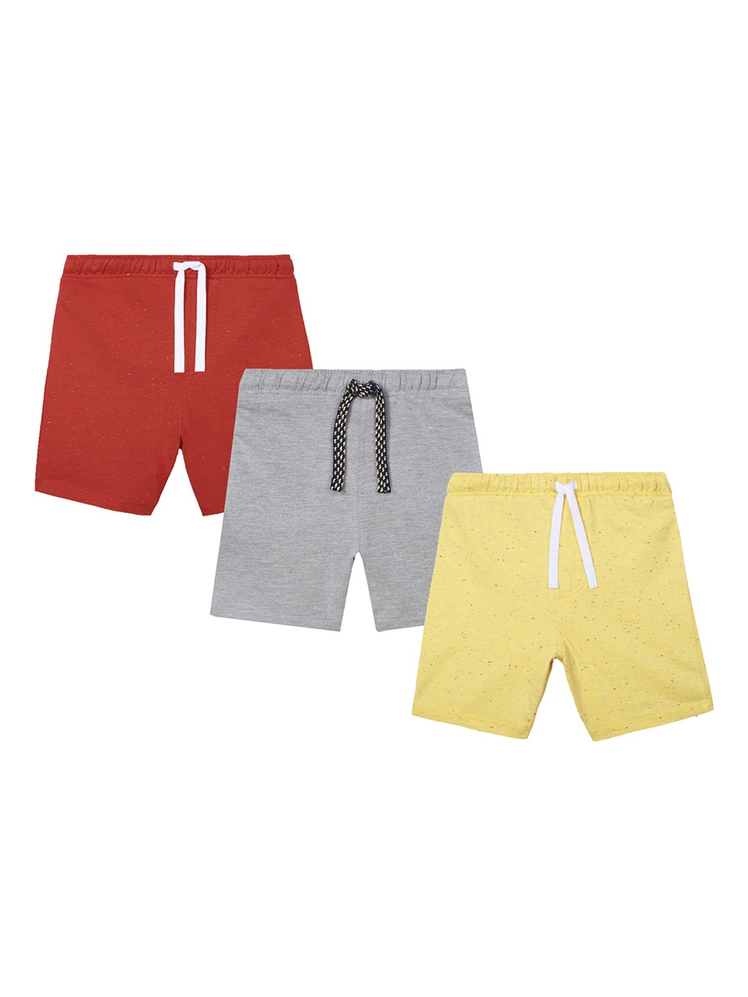 

Anthrilo Boys Pack Of 3 Mid-Rise Lightweight Pure Cotton Shorts, Red