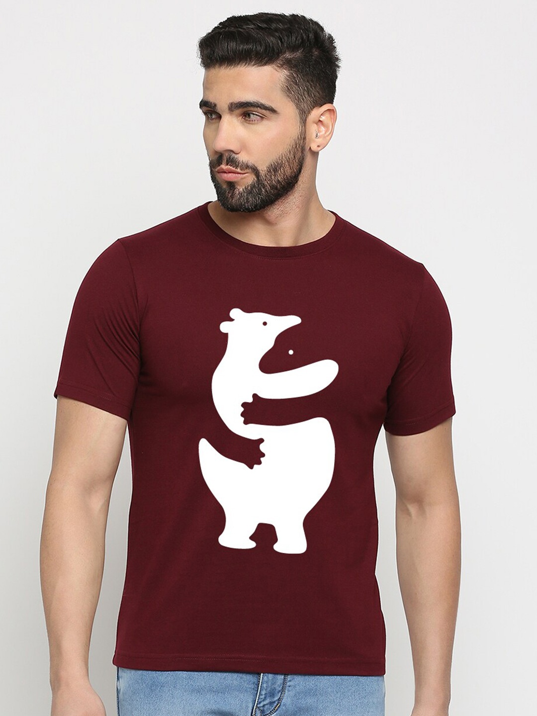

MOD ECRU Unisex Graphic Printed Cotton Regular Fit T-shirt, Maroon