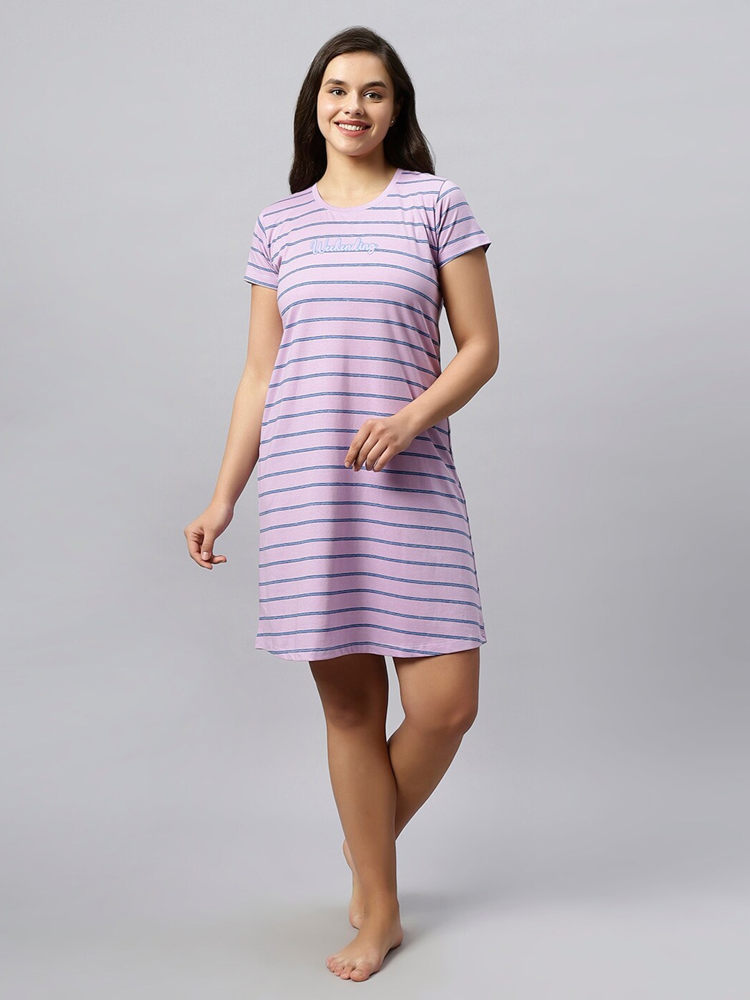 

QUIRA Striped Nightdress, Pink