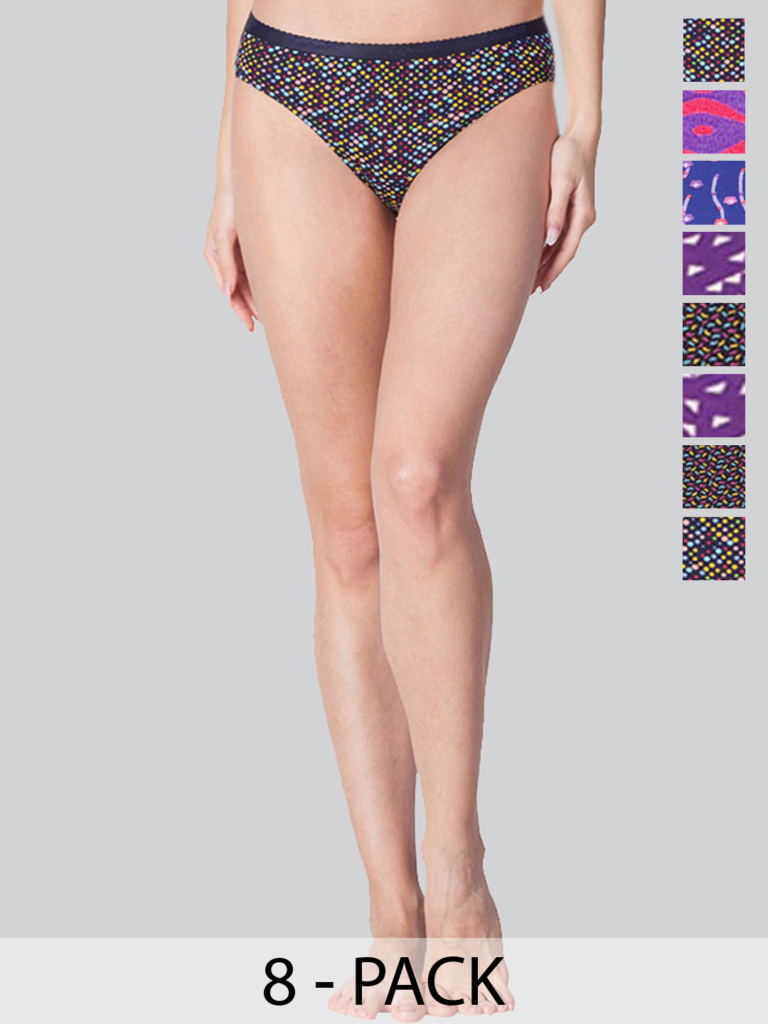 

LYRA Pack Of 8 Assorted Floral Printed Bikini Briefs