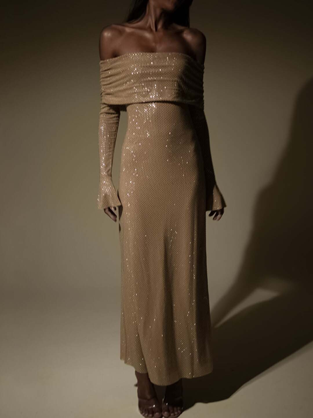 

Stylecast X KPOP Off-Shoulder Maxi Dress, Brown