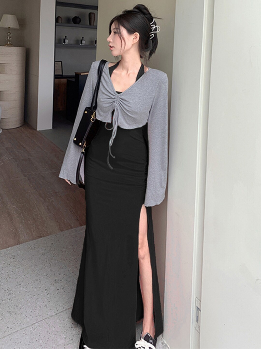 

Stylecast X KPOP Maxi Bodycon Dress, Grey