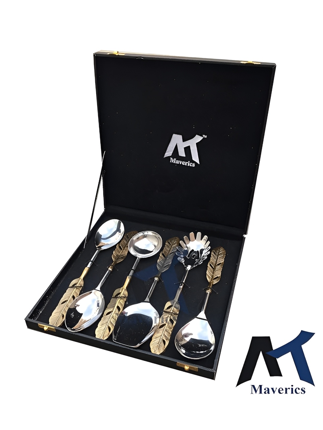 

Maverics Gold-Toned 6 Pieces Stainless Steel Easy to Clean Serving Cutlery