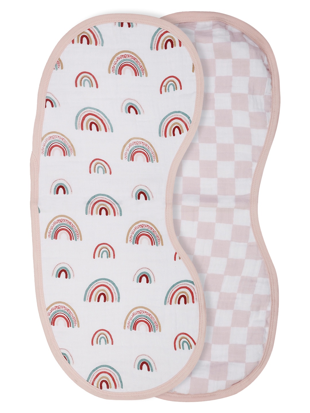 

THEONI Kids Pack of 2 Three-Layer Printed Cotton Muslin Burpy Bibs, White