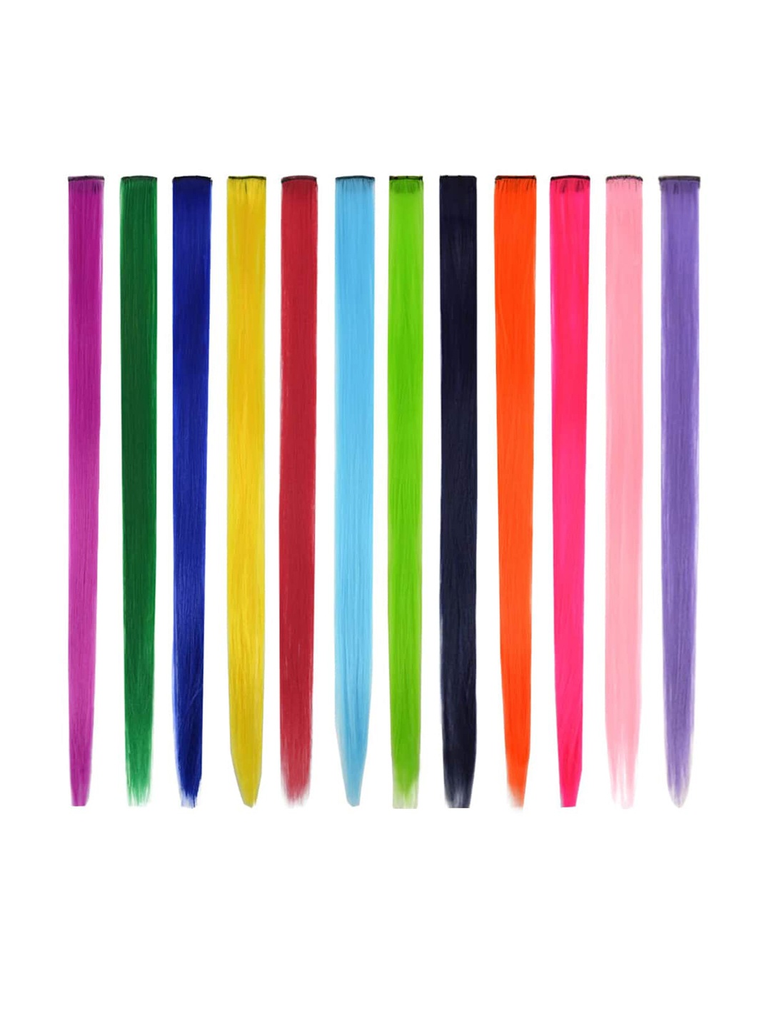 

FIMBUL 12-Pcs Clip In Colored Hair Extension, Multi