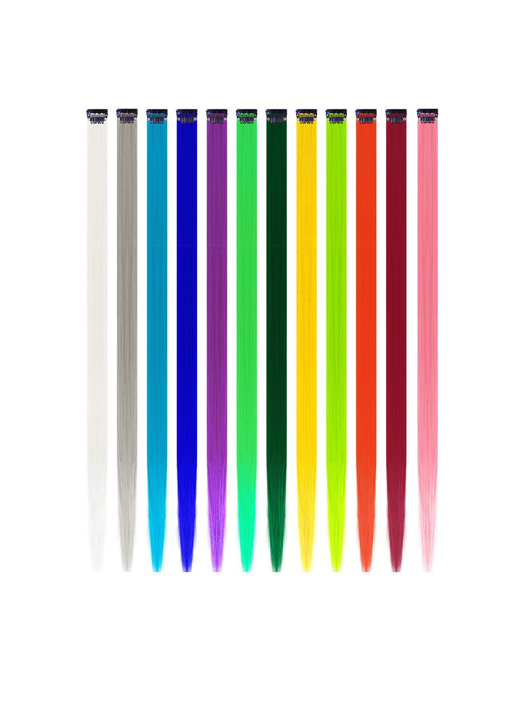 

FIMBUL 12-Pcs Clip In Colored Hair Extension, Multi