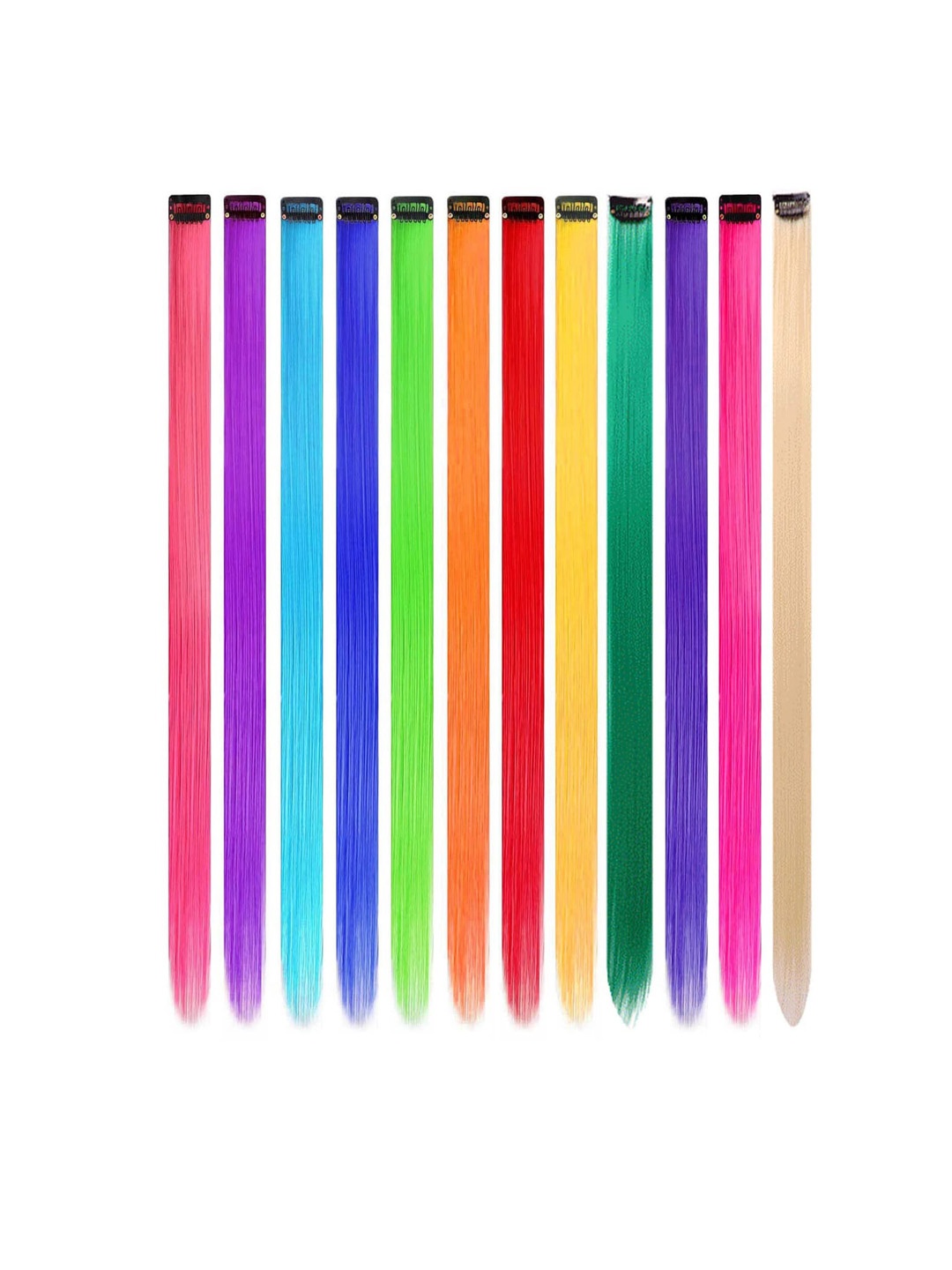 

Krelin 12-Pcs Clip In Colored Hair Extension, Multi