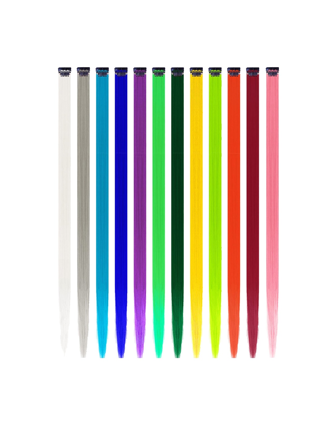 

Krelin 12-Pcs Clip In Colored Hair Extension, Multi