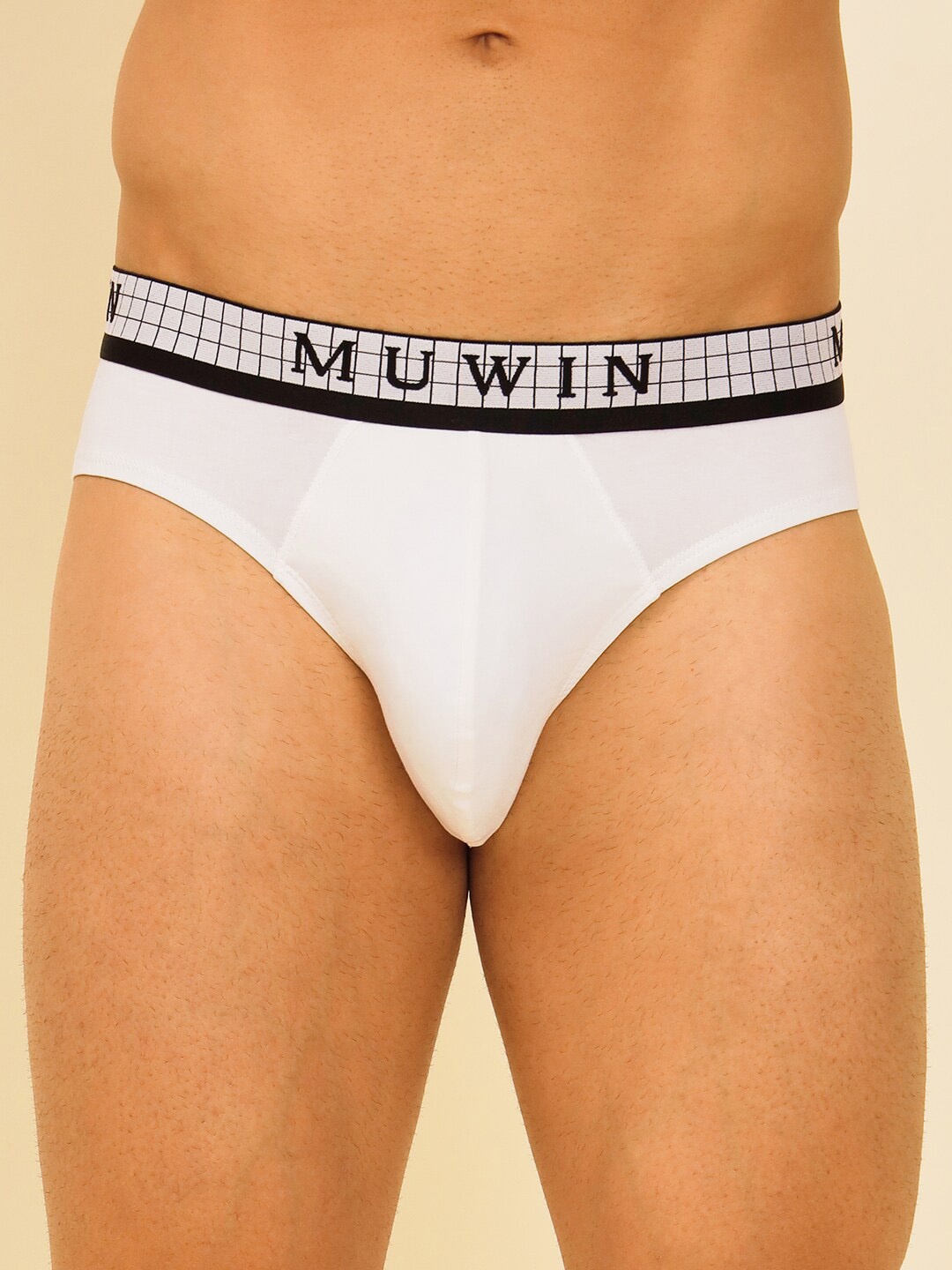 

MUWIN Low-Rise Cotton Modal Thong Briefs MUGB102SMC, White