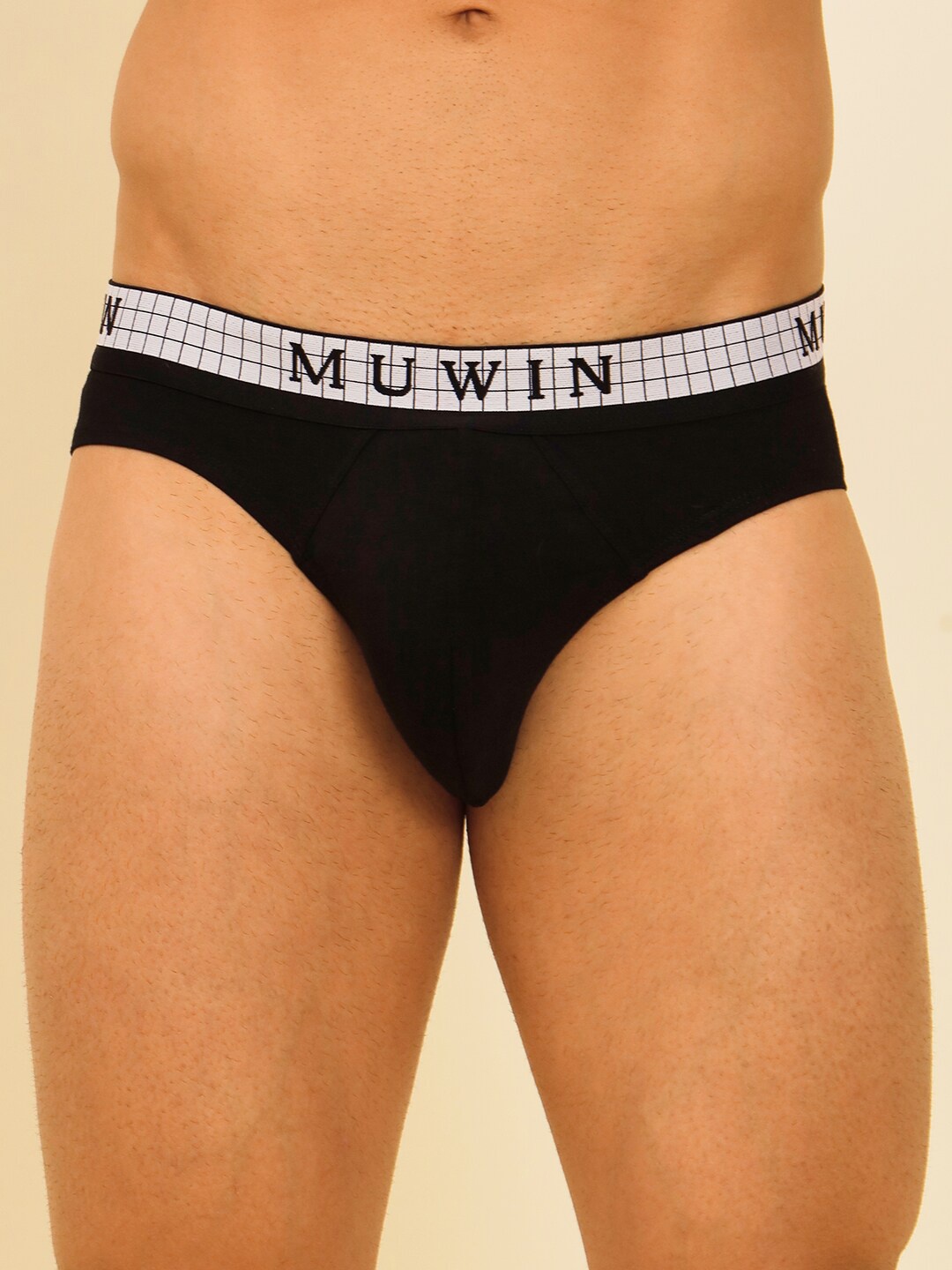 

MUWIN Low Rise Cotton Modal Bikini Brief, Black