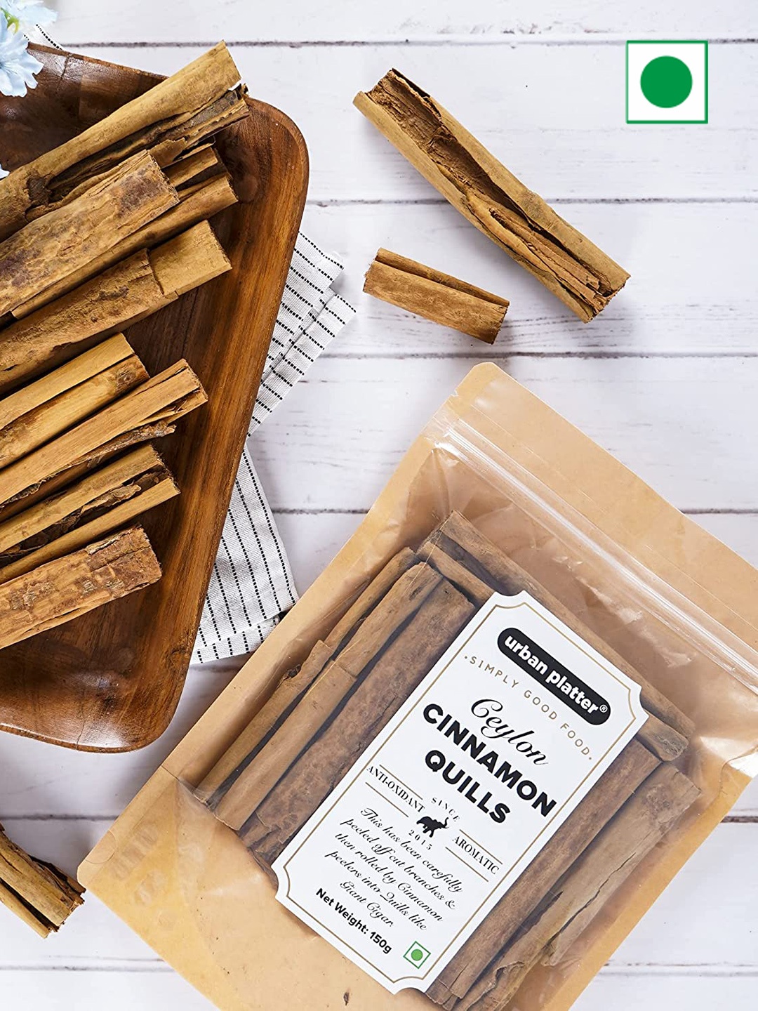 

URBAN PLATTER Ceylon Cinnamon Quills- 150 G, Brown