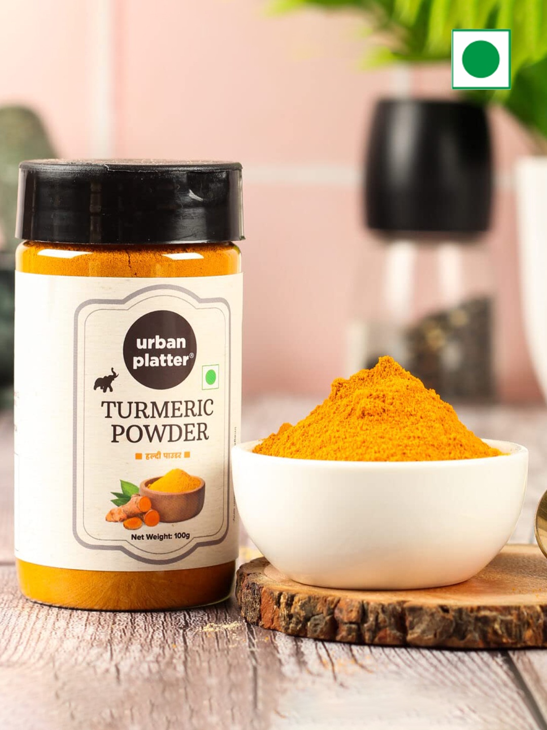

URBAN PLATTER Turmeric Powder Shaker Jar -100 g, Mustard