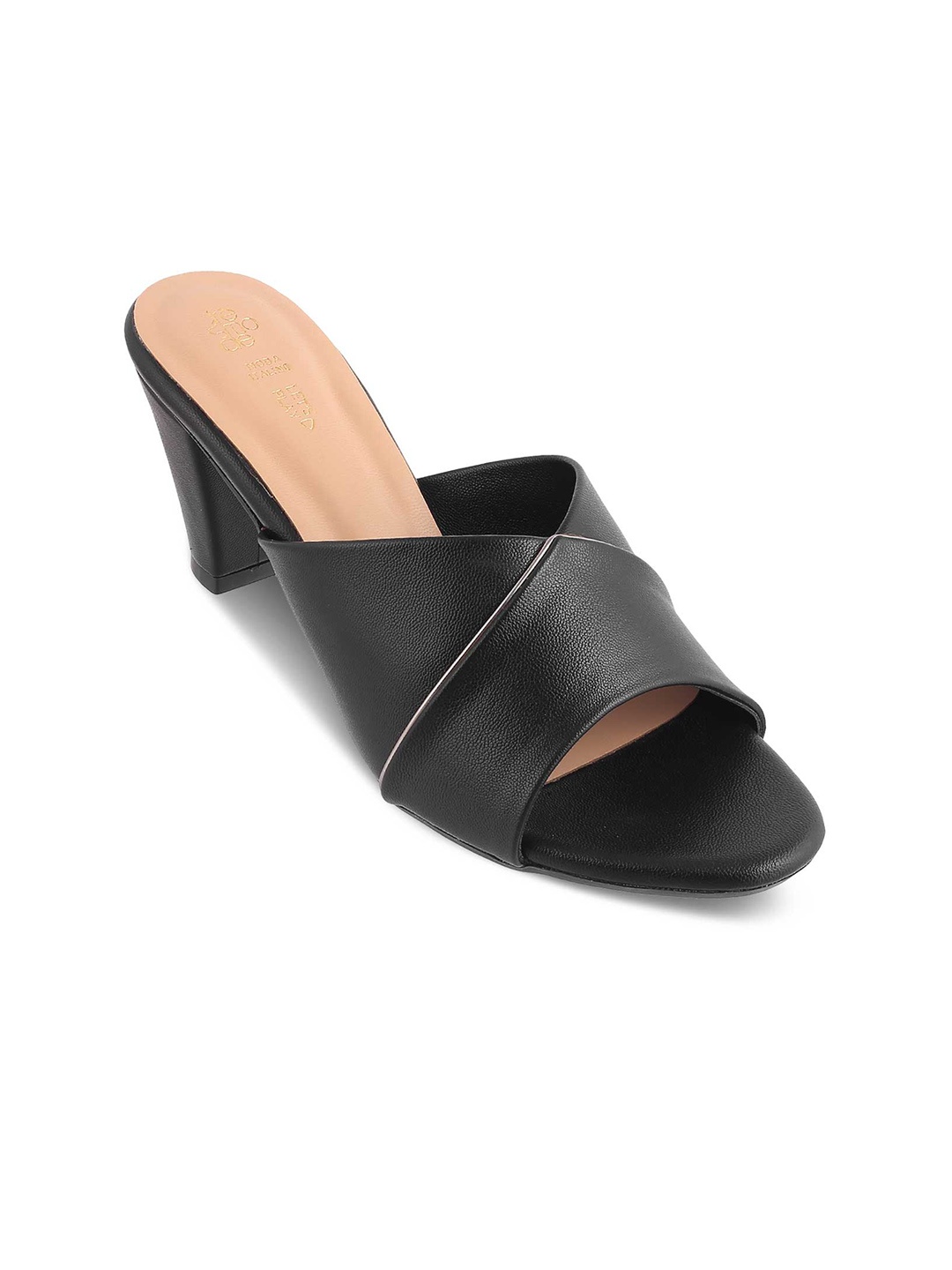 

Tresmode Open Toe Block Heels, Black