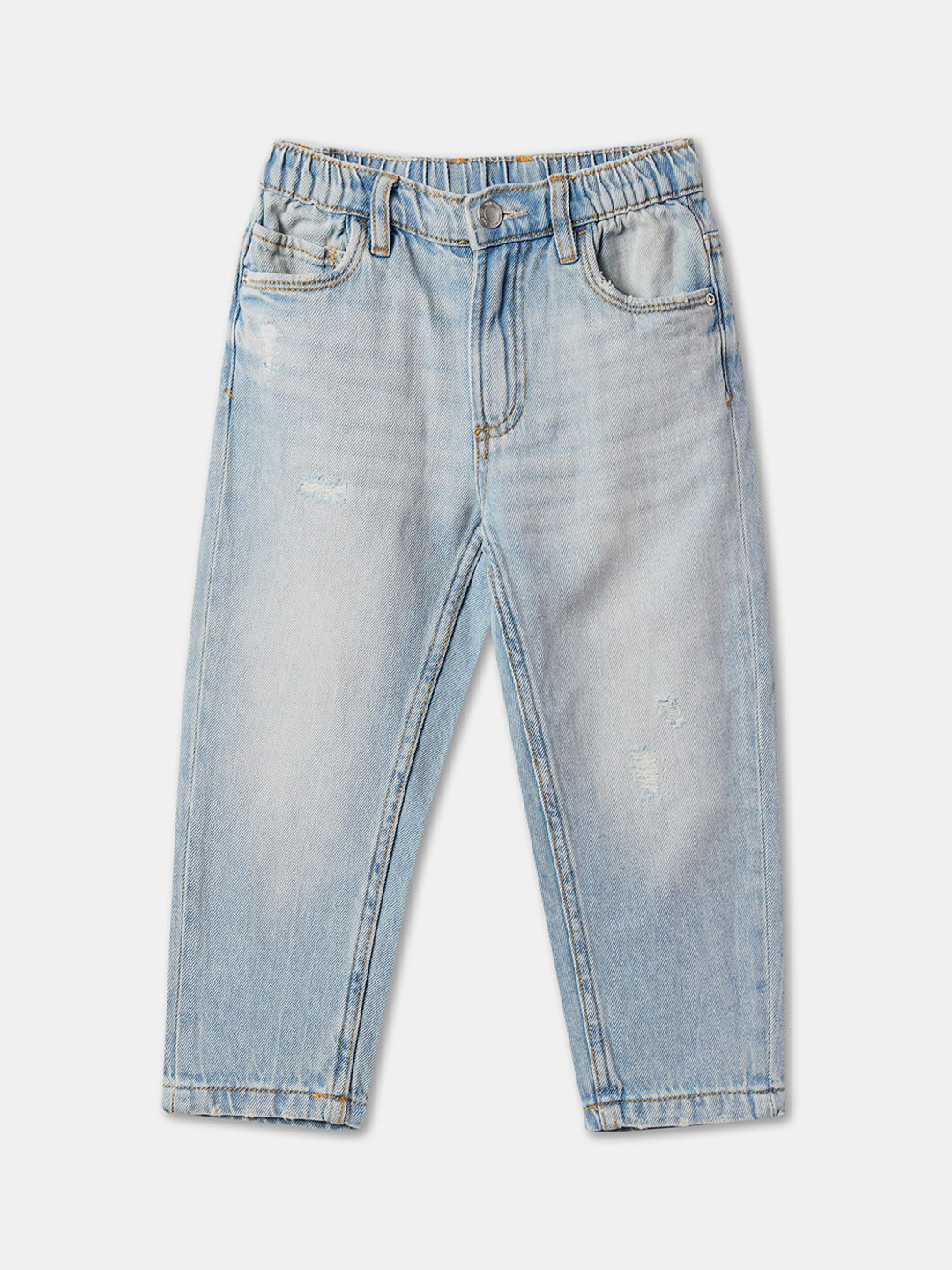 

R&B Boys Mid-Rise Clean Look Heavy Fade Cropped Jeans, Blue