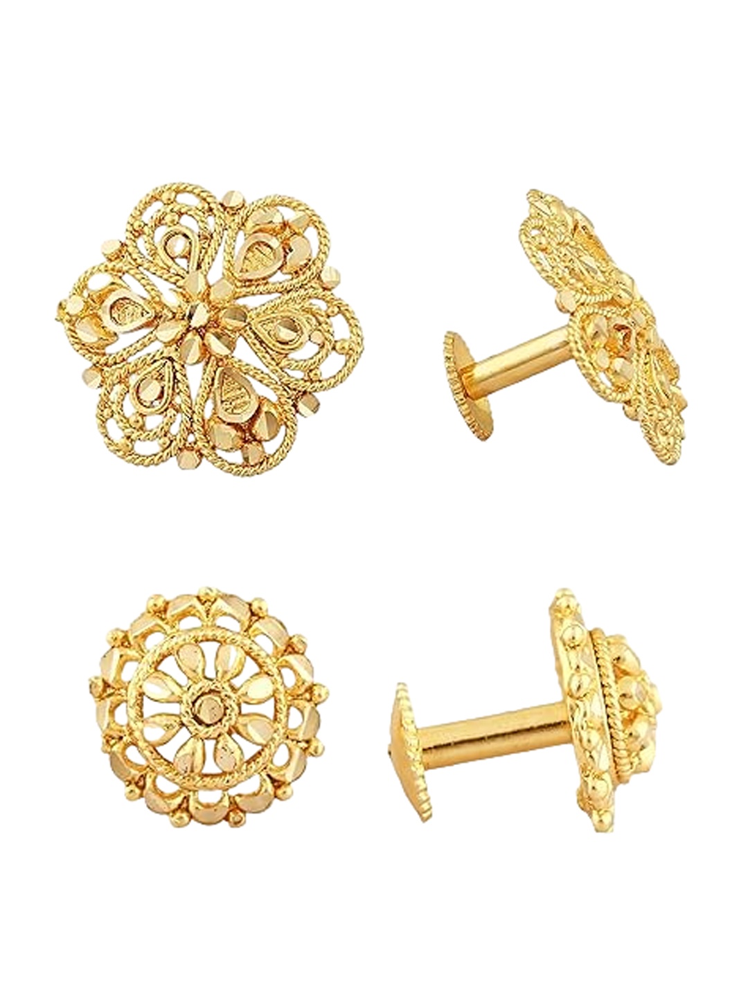 

Vighnaharta Set Of 2 Gold-Plated Studs Earrings