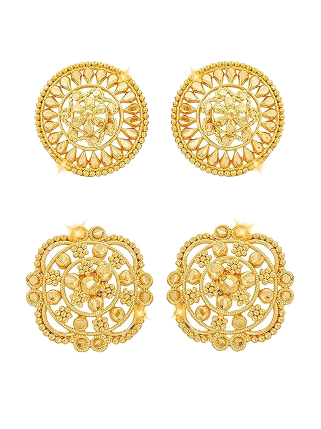 

Vighnaharta Set Of 2 Gold-Plated Studs Earrings