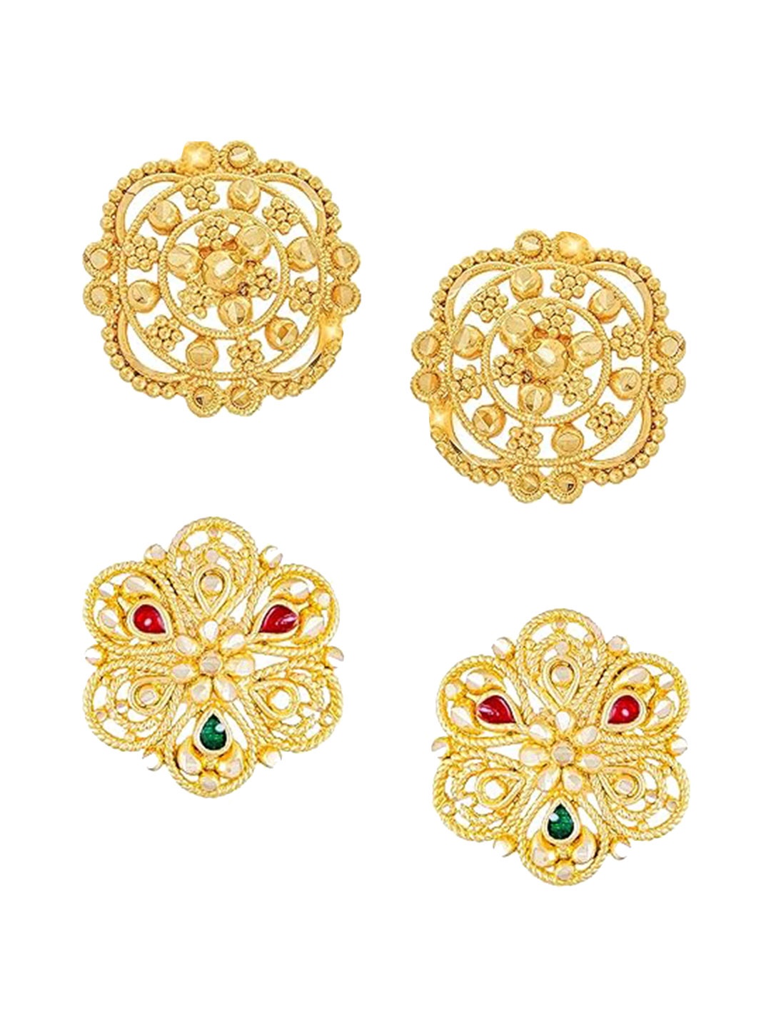 

Vighnaharta Set of 2 Gold-Plated Stud Earrings