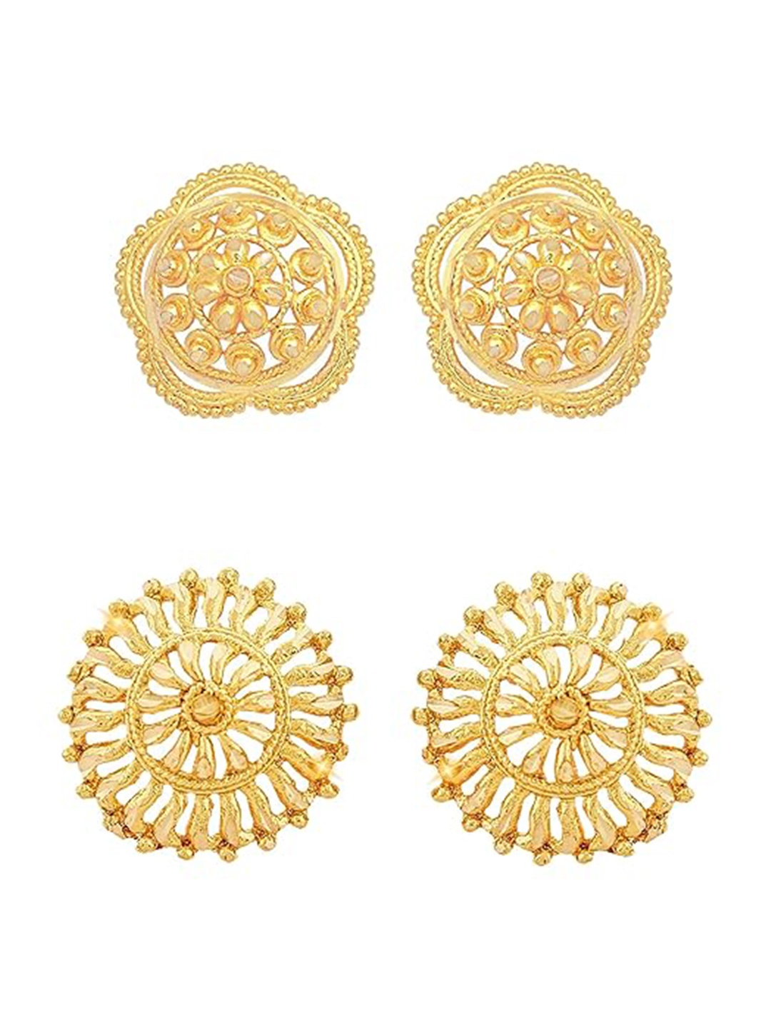 

Vighnaharta Set Of 2 Gold Plated Cubic Zirconia Studs