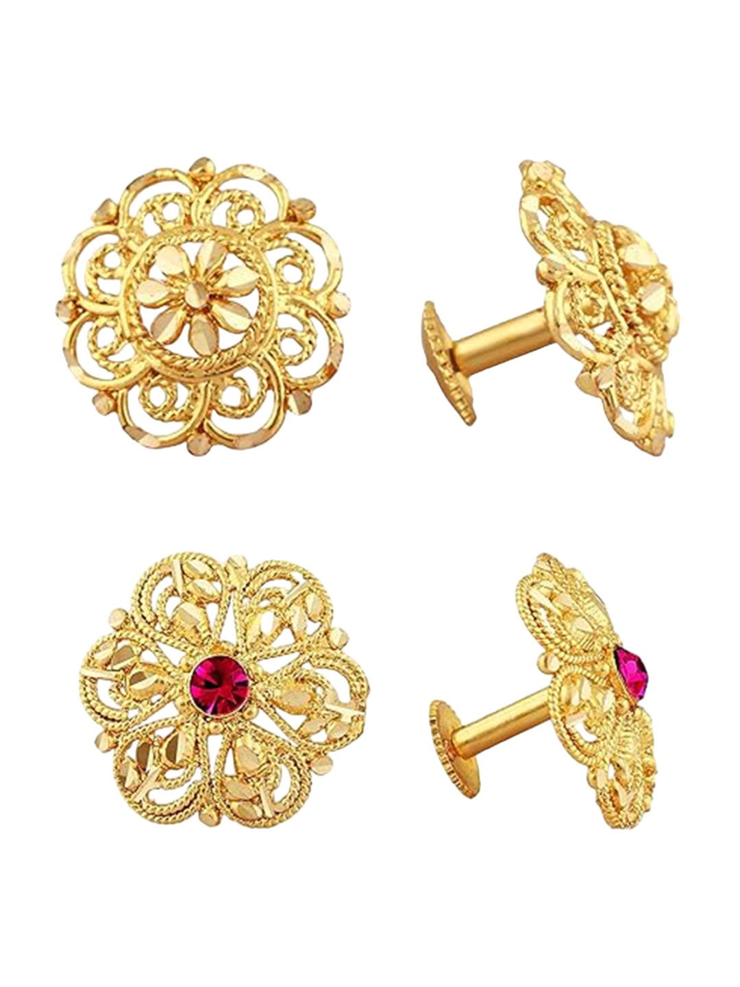 

Vighnaharta Set Of 2 Gold-Plated Contemporary Studs