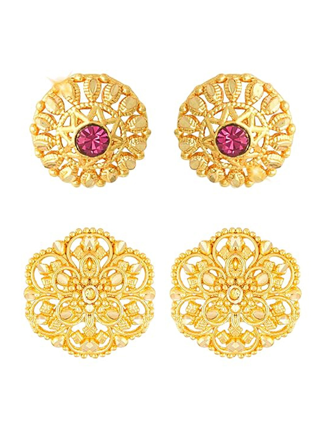 

Vighnaharta Set Of 2 Gold Plated Cubic Zirconia Studs