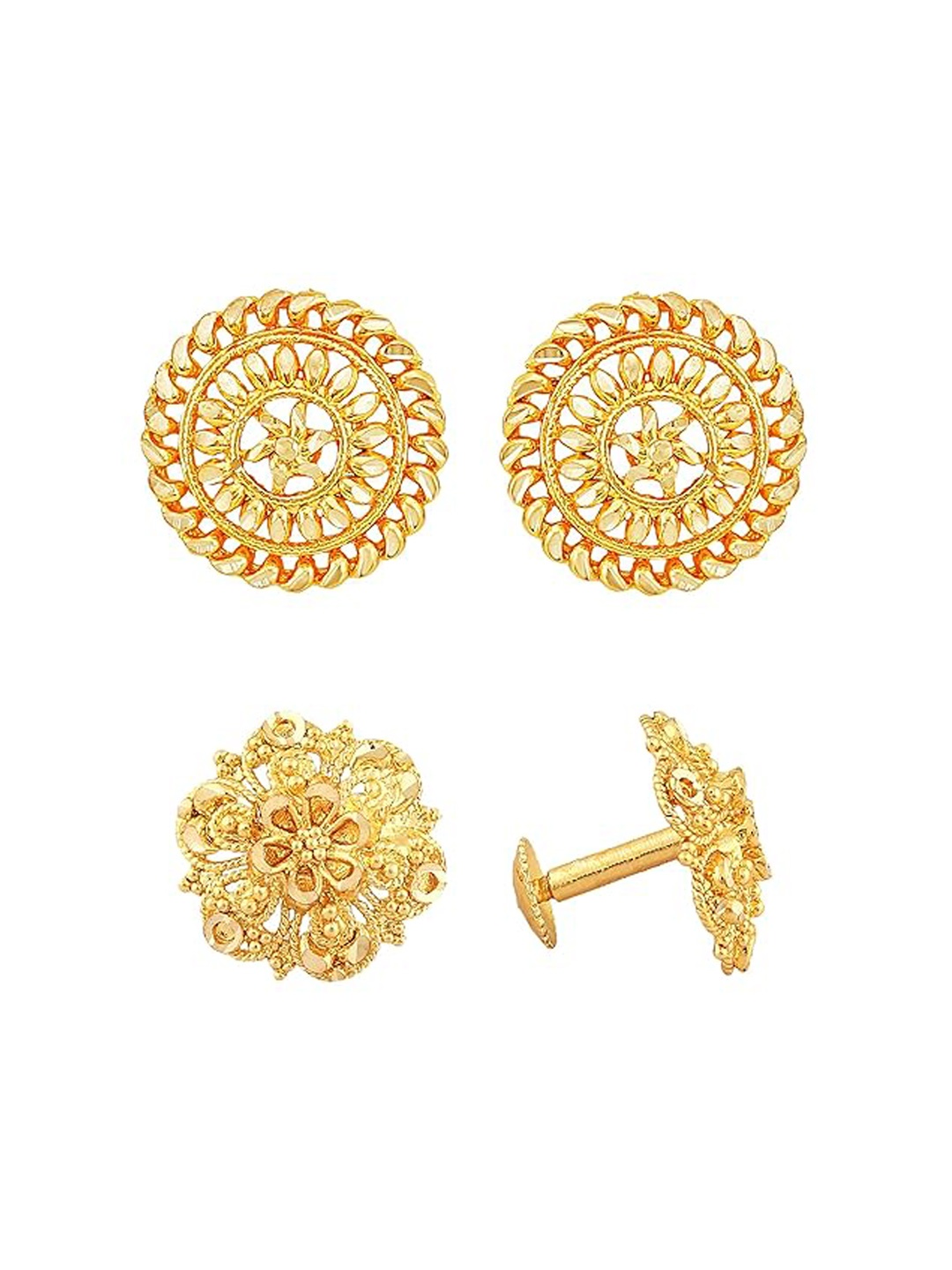 

Vighnaharta Set Of 2 Gold-Plated Brass Contemporary Studs Earrings