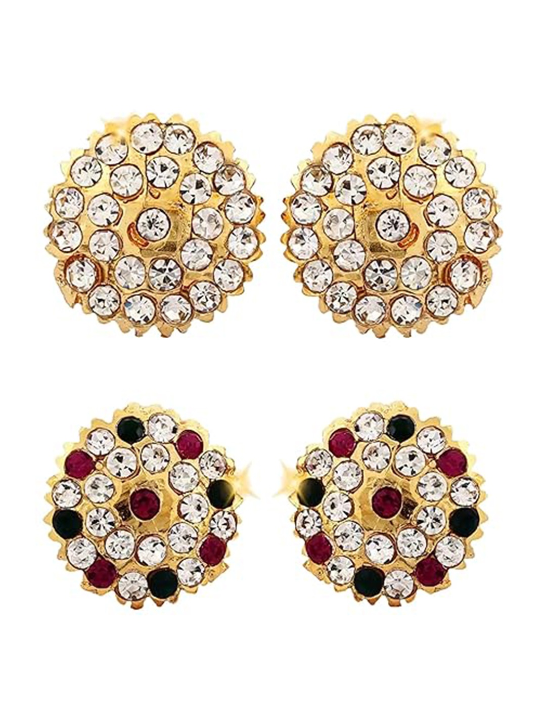 

Vighnaharta Set Of 2 Gold-Plated Contemporary Studs