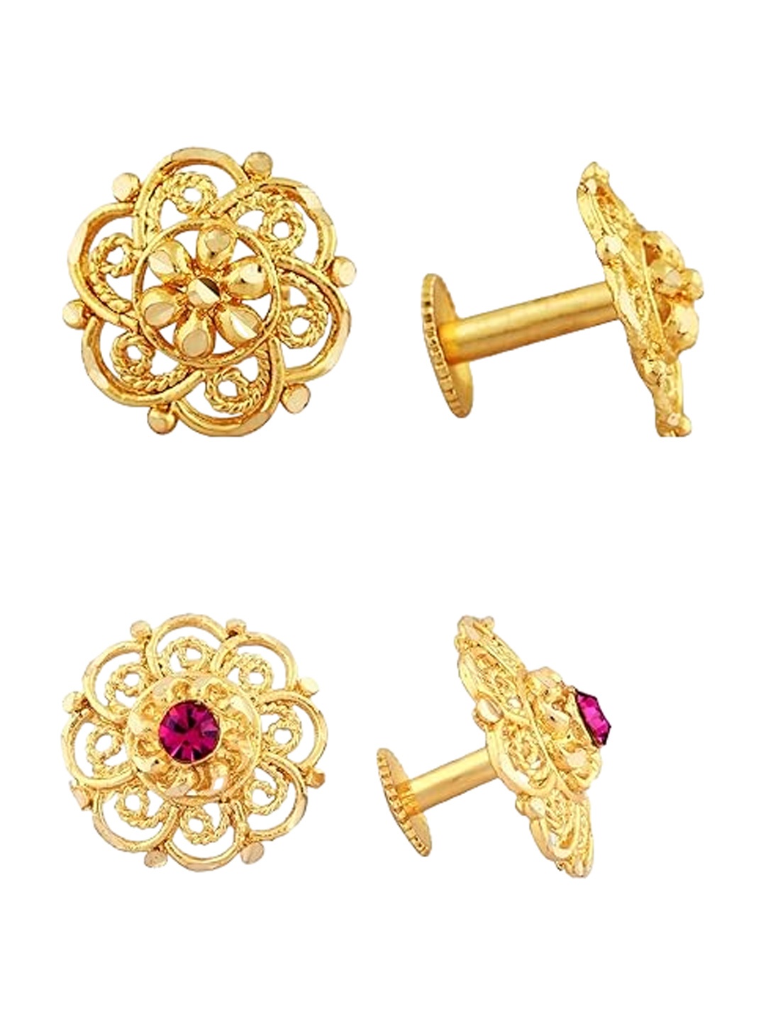 

Vighnaharta Set Of 2 Gold-Plated Studs Earrings