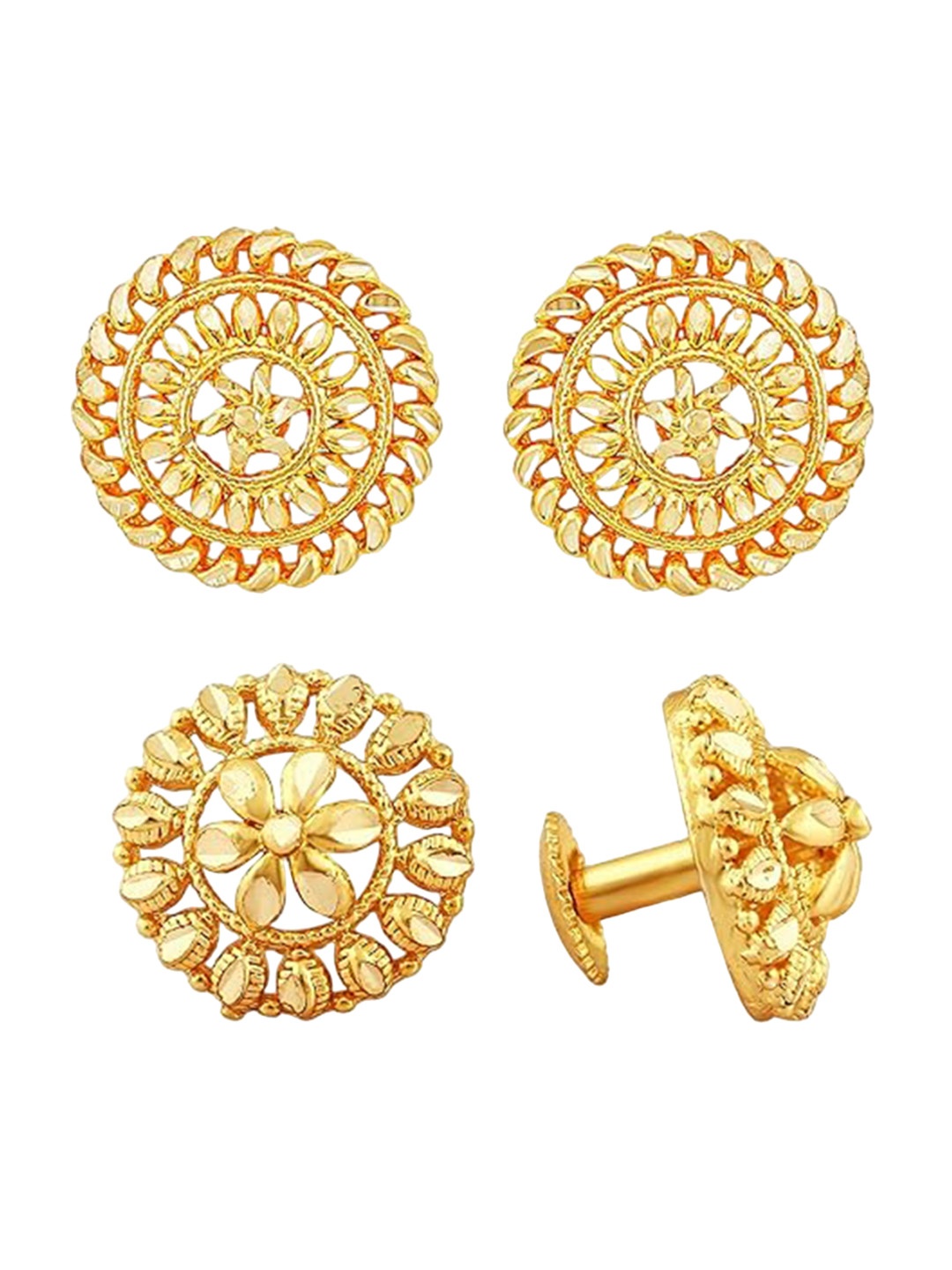 

Vighnaharta Set Of 2 Gold-Plated Studs Earrings