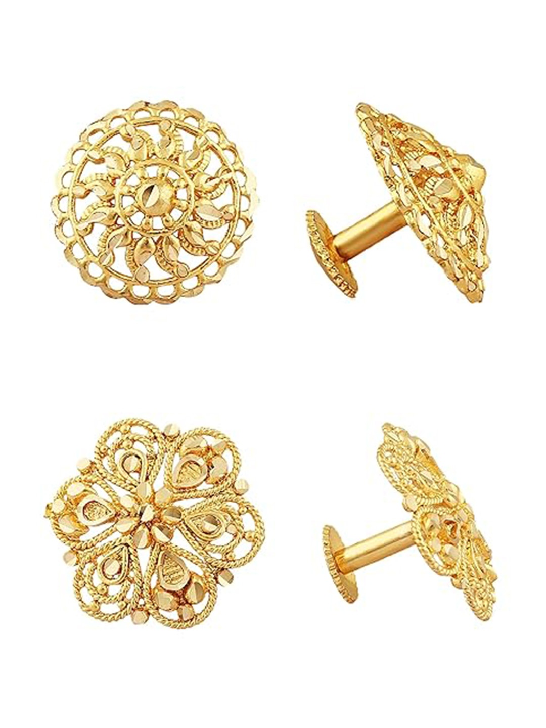 

Vighnaharta Set Of 2 Gold-Plated Brass Contemporary Studs Earrings